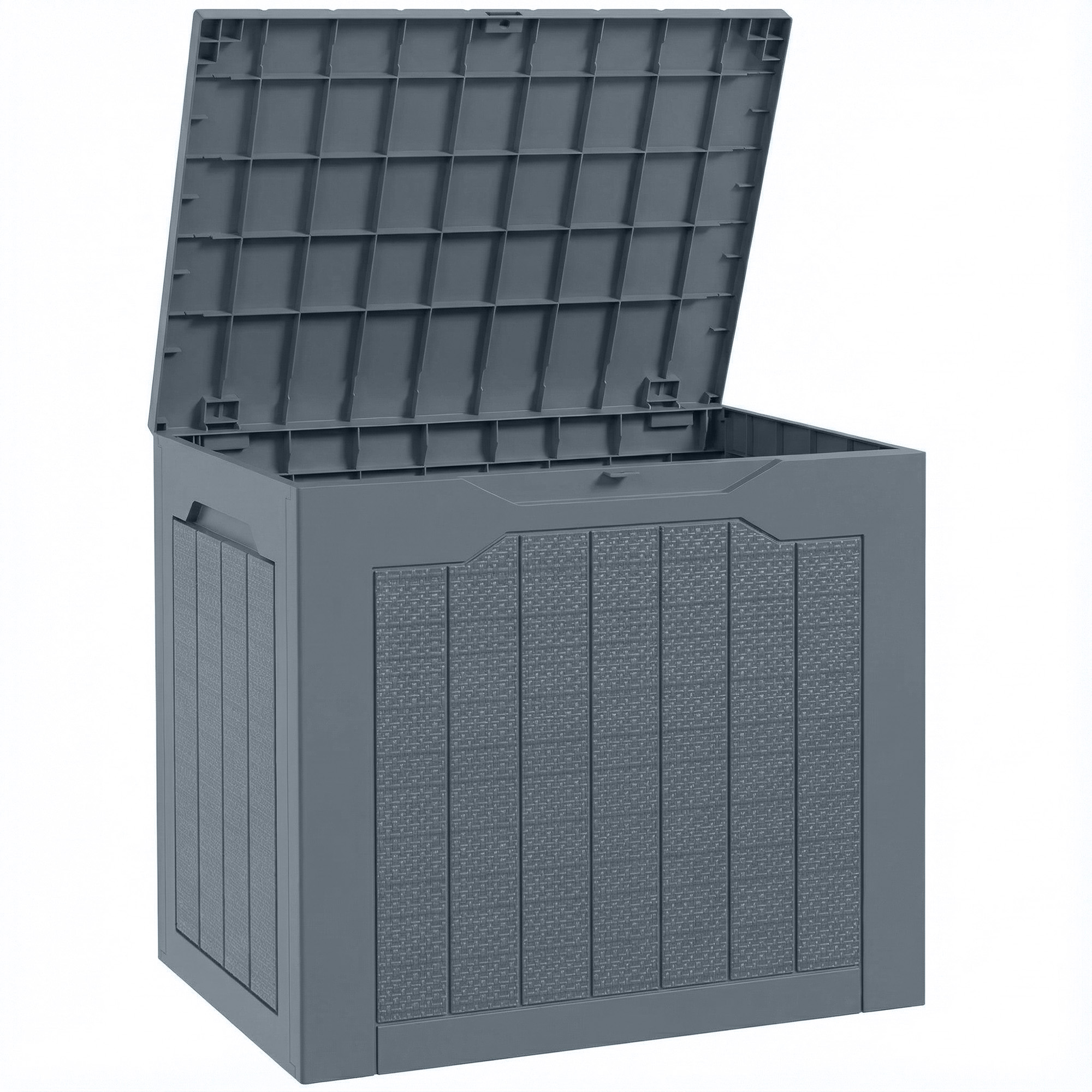 Outsunny Baule da Giardino con Maniglie, Contenitore Porta Attrezzi Impermeabile, 56x41x50 cm, Grigio Chiaro Aosom Italy
