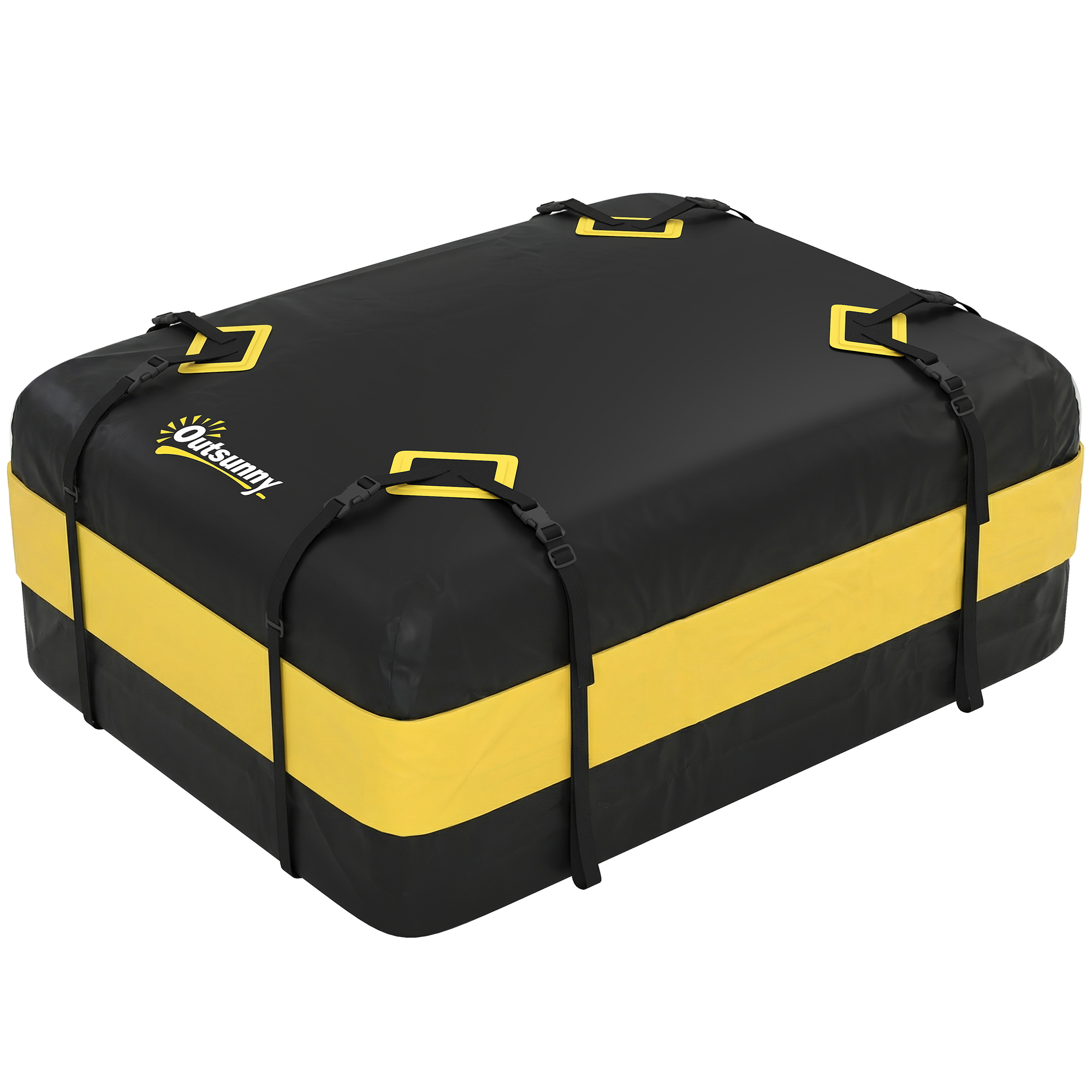 Outsunny Baule da Tetto Impermeabile 425L, per Tetti di Auto con/senza Portapacchi Box per Bagagli, con 8 Cinghie Rinforzate e Ganci per Porte, Giallo Aosom Italy Outsunny Baule da Tetto Impermeabile 425L, per Tetti di Auto con/senza Portapacchi Box per Bagagli, con 8 Cinghie Rinforzate e Ganci per Porte, Giallo Aosom Italy