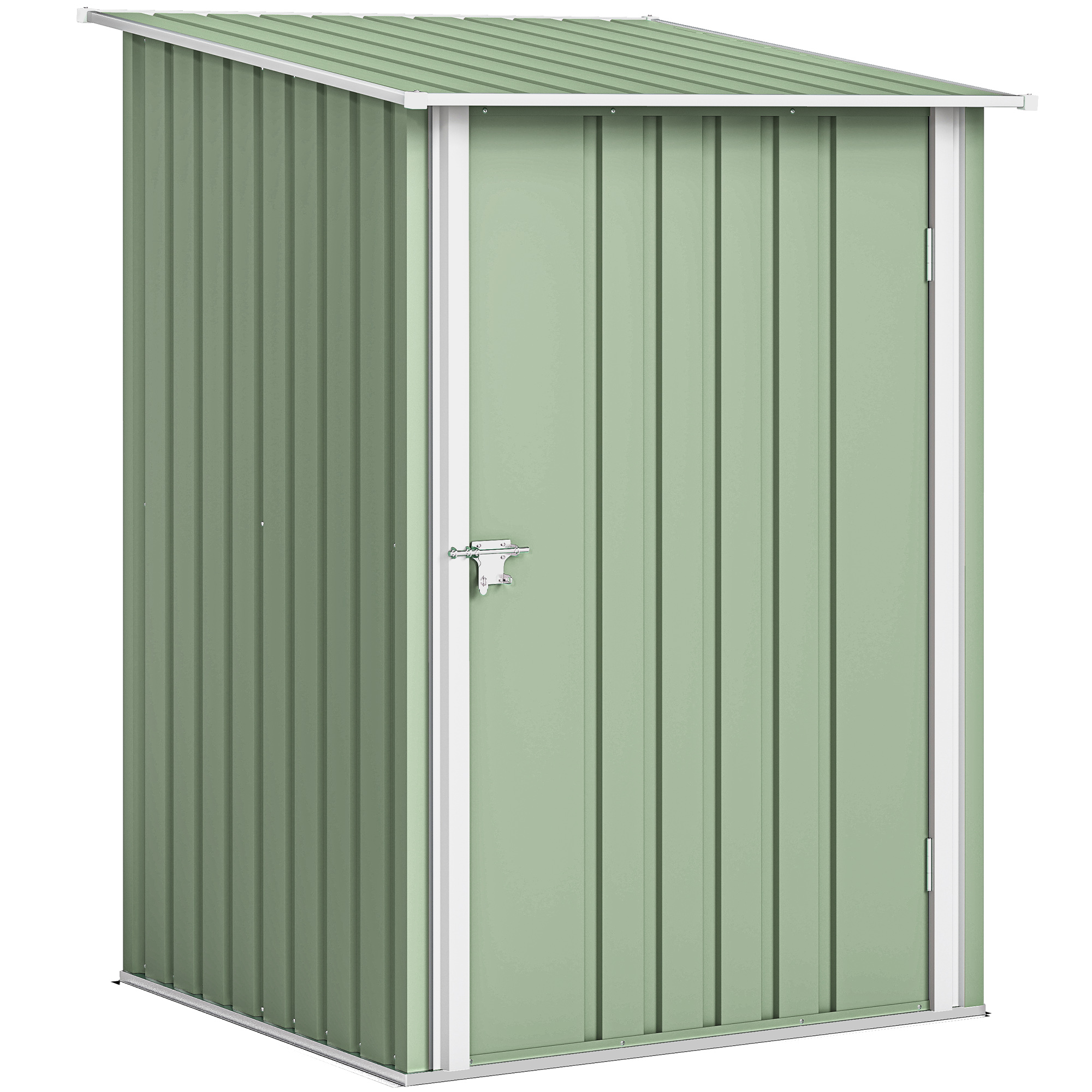 Outsunny Capanno attrezzi in acciaio, 100x103x160 cm, verde chiaro Aosom Italy