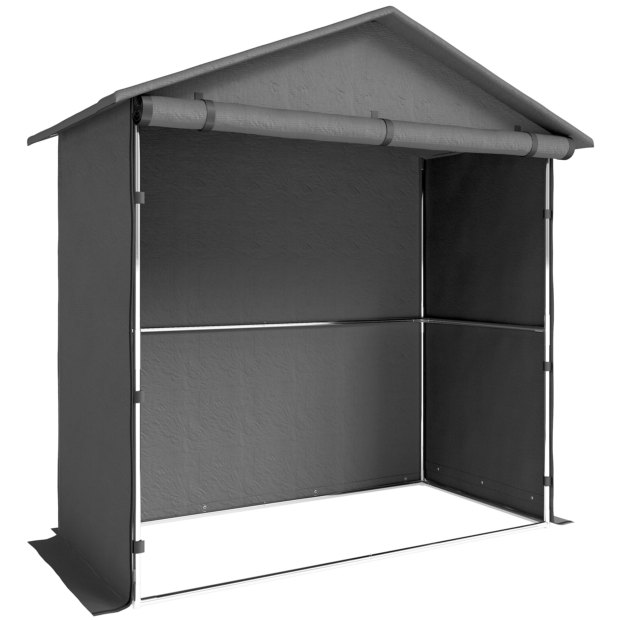 Outsunny Capanno da Giardino 1.1x2 m con Porta Avvolgibile, Tenda Garage per Bici e Moto, Grigio Scuro