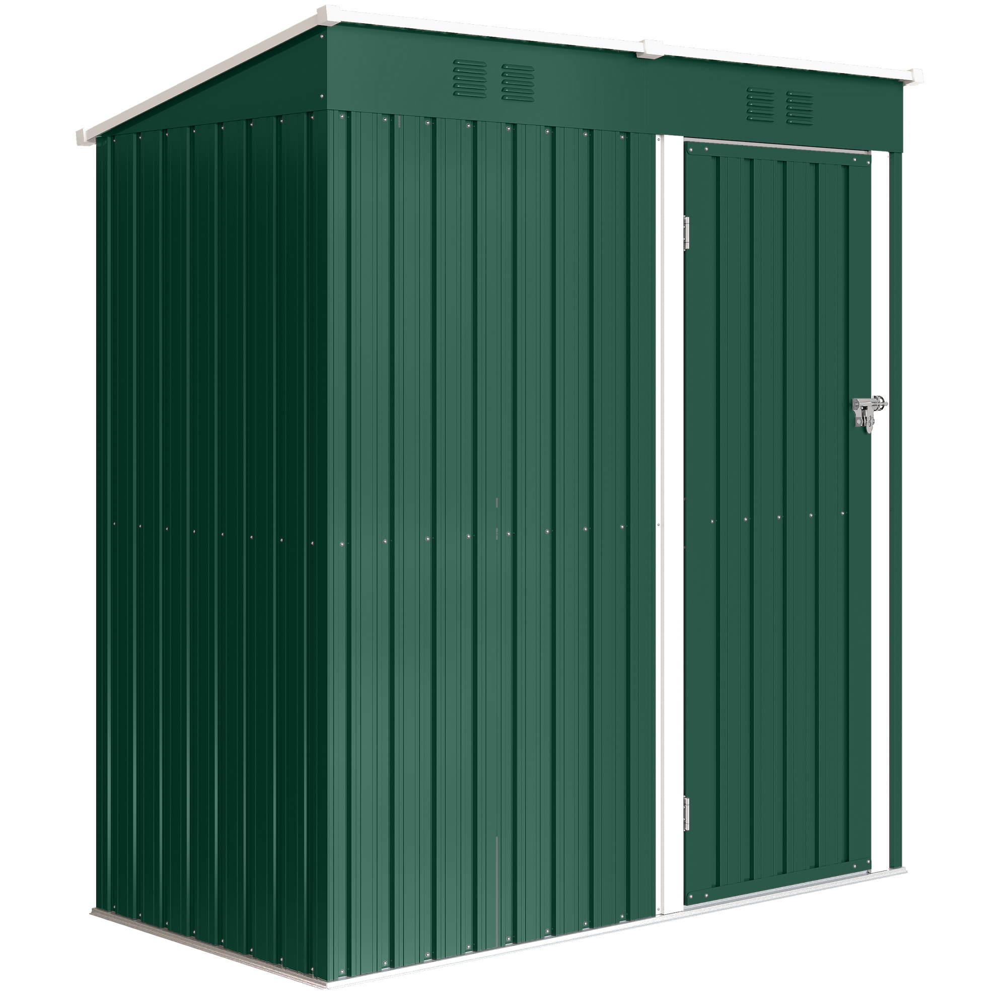 Outsunny Capanno da Giardino Esterno 1,37 m² 163x90x179 cm con Porta con Chiusura e Feritoie di Ventilazione Verde Aosom Italy