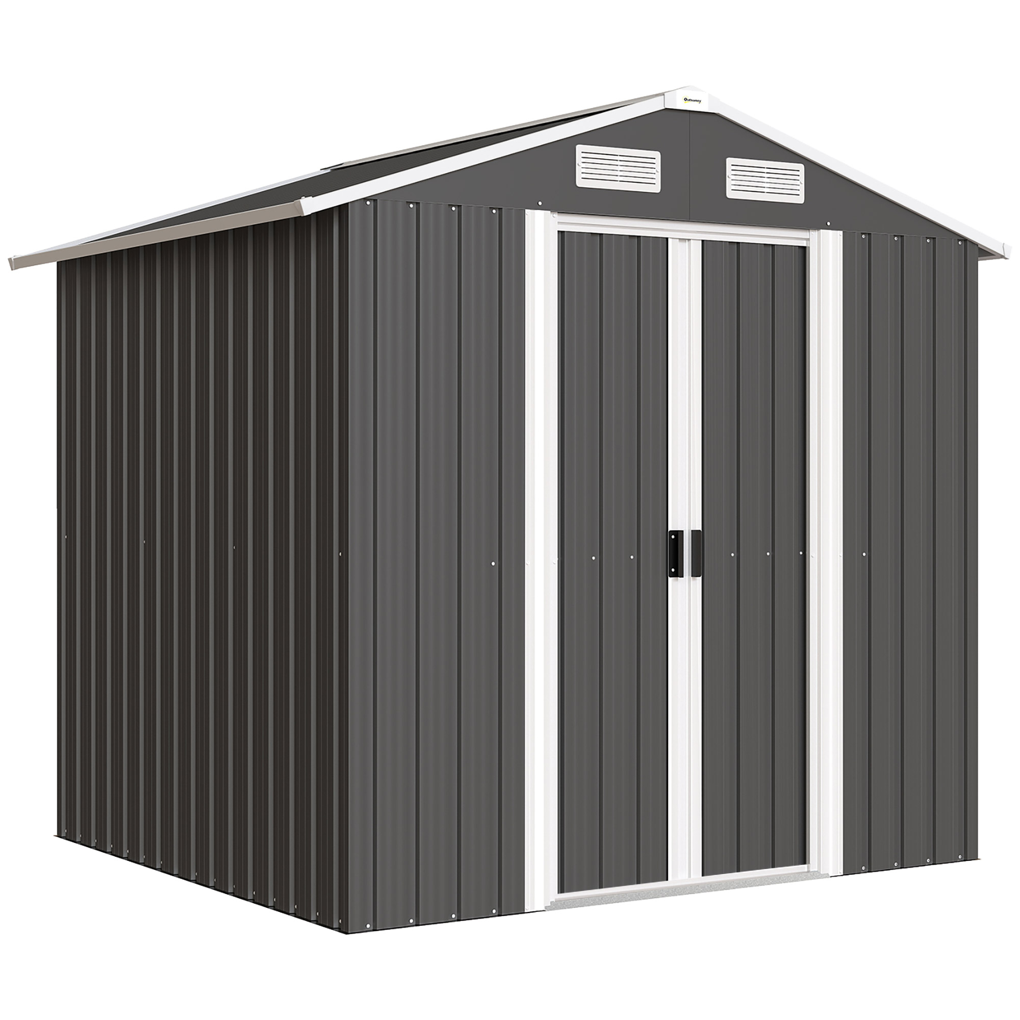 Outsunny Capanno da Giardino in Acciaio con 2 Porte Scorrevoli, Nero, 2,6 m² Aosom Italy Outsunny Capanno da Giardino in Acciaio con 2 Porte Scorrevoli, Nero, 2,6 m² Aosom Italy