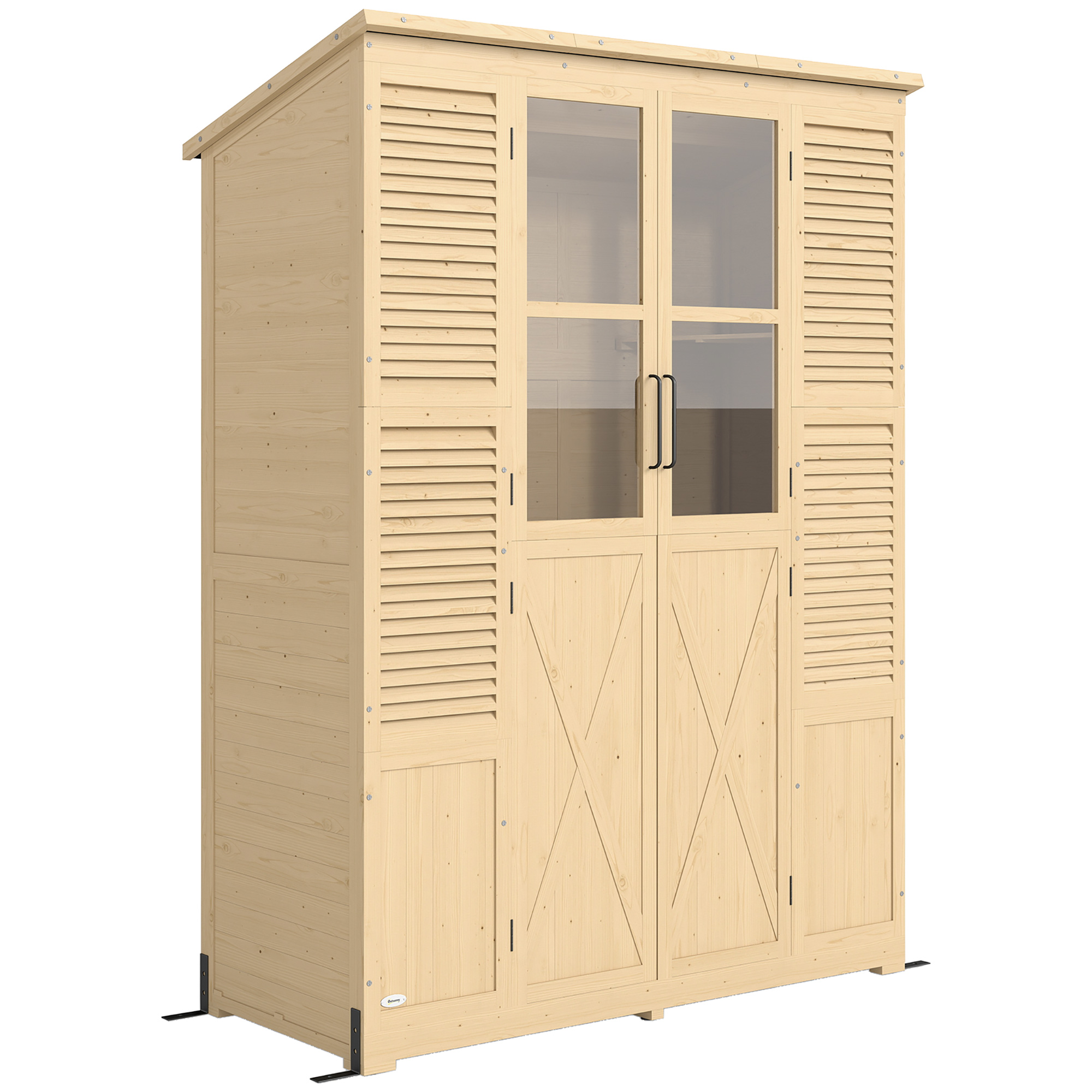 Outsunny Capanno da Giardino Walk-in con Pavimento e 4 Finestre Aosom Italy