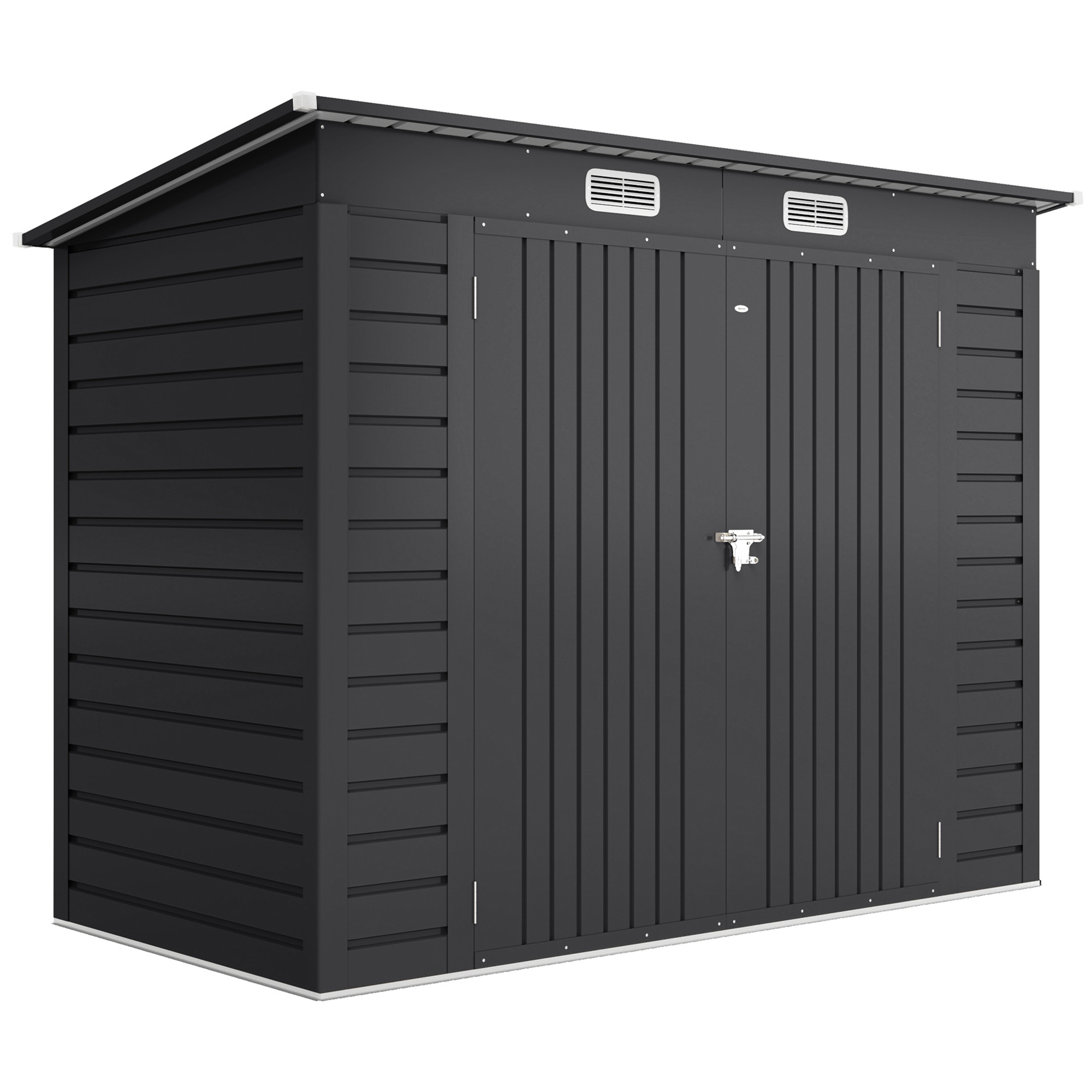 Outsunny Capanno Porta Attrezzi con Ripiani Regolabili e Chiavistello, in Acciaio Zincato, 249x121x183 cm, Grigio Aosom Italy