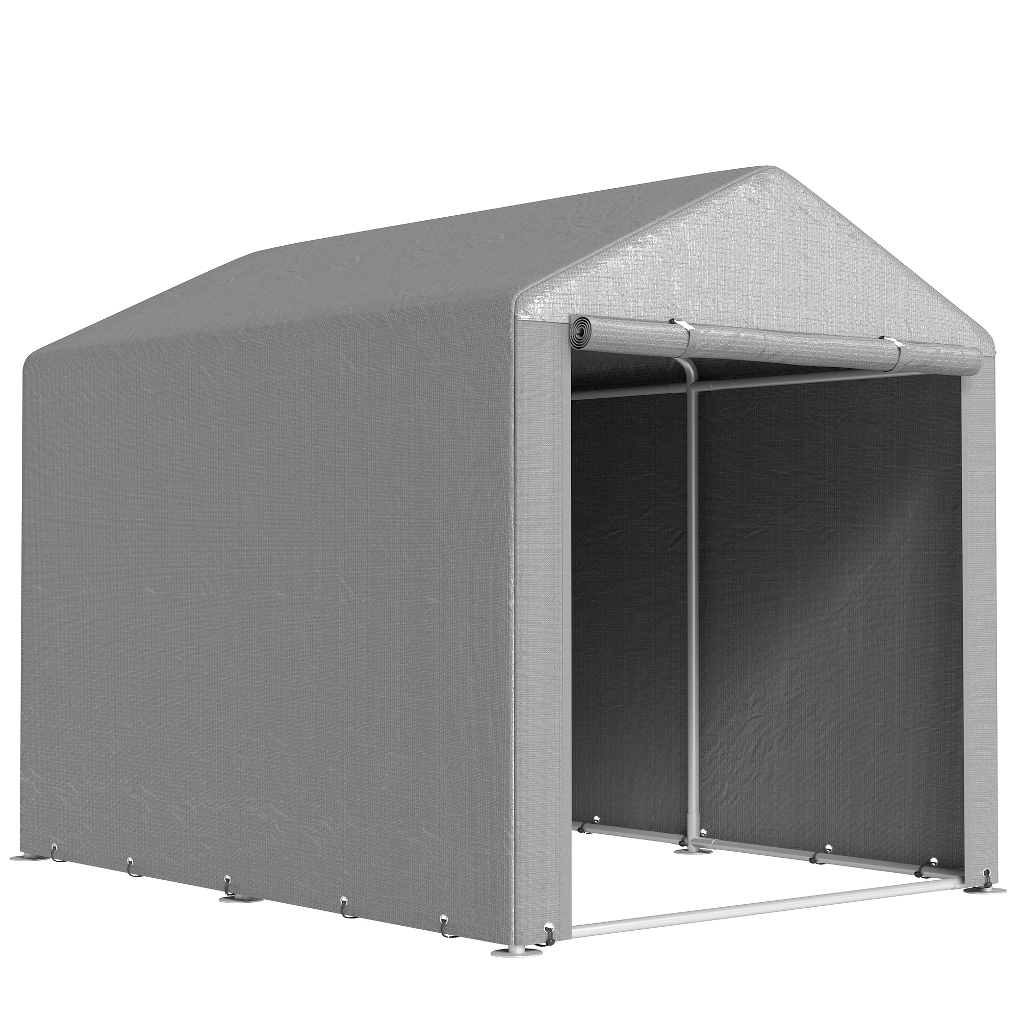 Outsunny Capanno Porta Attrezzi e Tenda Garage per Bici e Moto con Copertura Anti-UV, 1.6x2m, Grigio Chiaro Aosom Italy Outsunny Capanno Porta Attrezzi e Tenda Garage per Bici e Moto con Copertura Anti-UV, 1.6x2m, Grigio Chiaro Aosom Italy