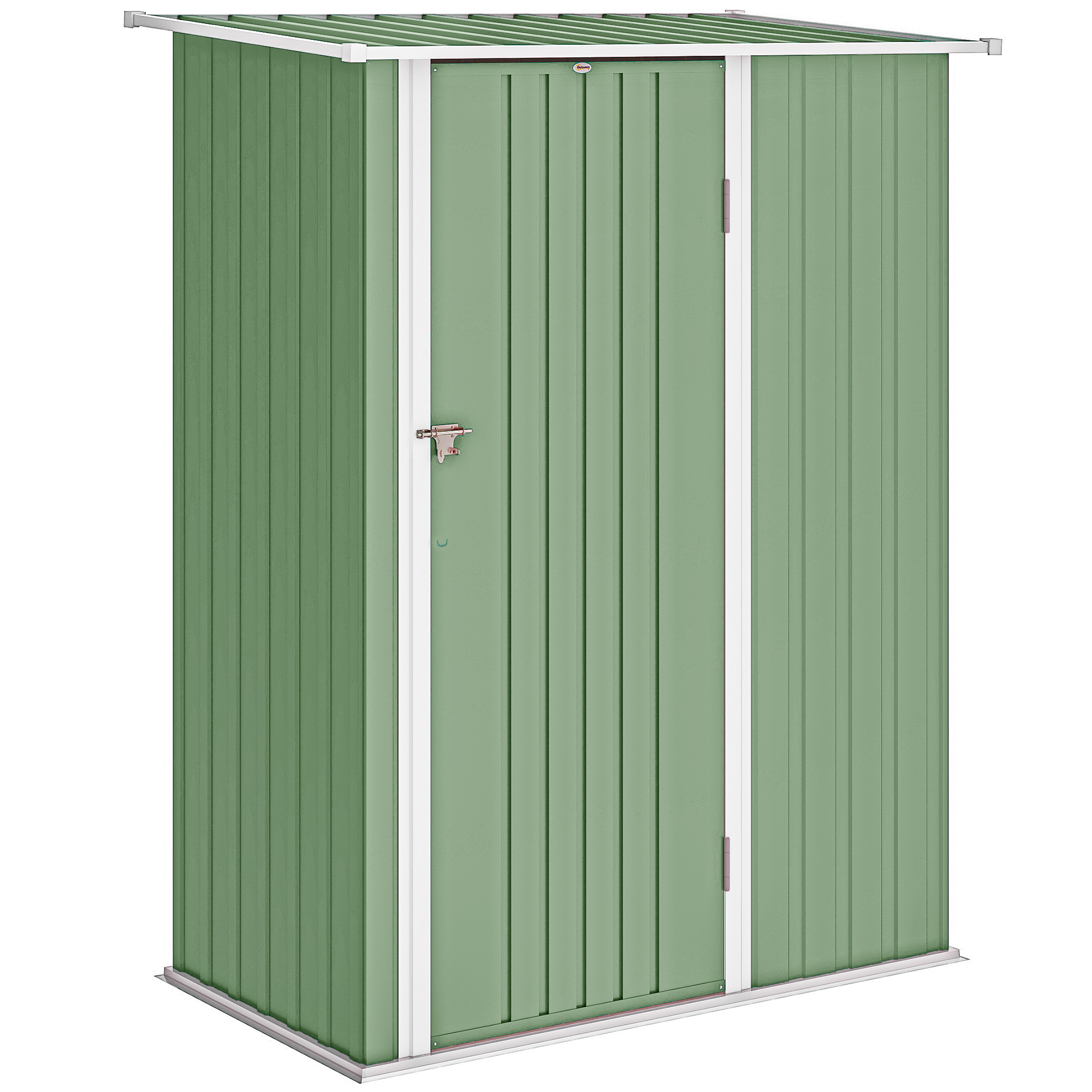Outsunny Capanno Porta Attrezzi in Metallo con Tetto Inclinato e Porta Bloccabile, 142x86x189 cm, Verde Chiaro Aosom Italy Outsunny Capanno Porta Attrezzi in Metallo con Tetto Inclinato e Porta Bloccabile, 142x86x189 cm, Verde Chiaro Aosom Italy