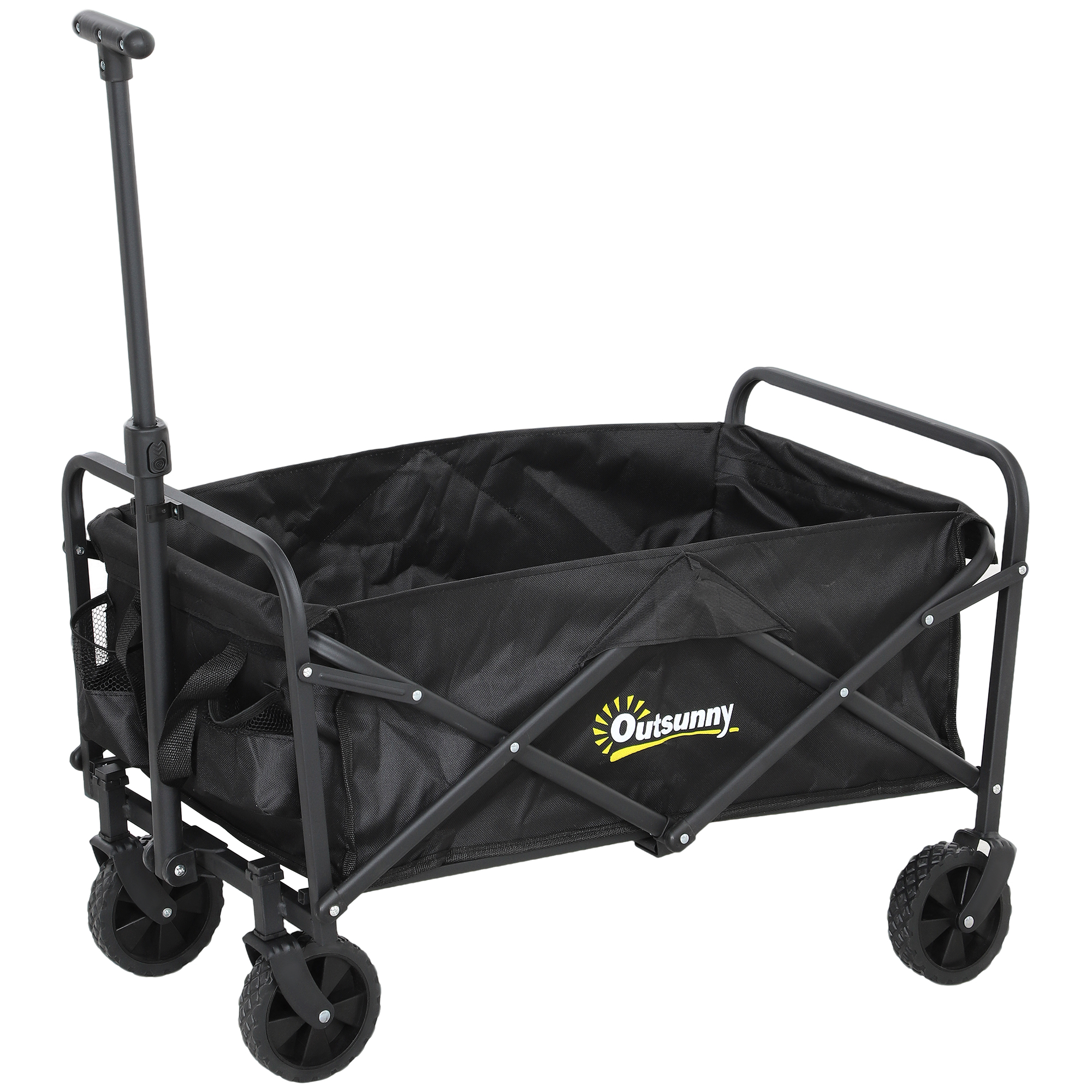 Outsunny Carrello da Giardino e Spiaggia Pieghevole, 76x48x86 cm, Nero Aosom Italy Outsunny Carrello da Giardino e Spiaggia Pieghevole, 76x48x86 cm, Nero Aosom Italy