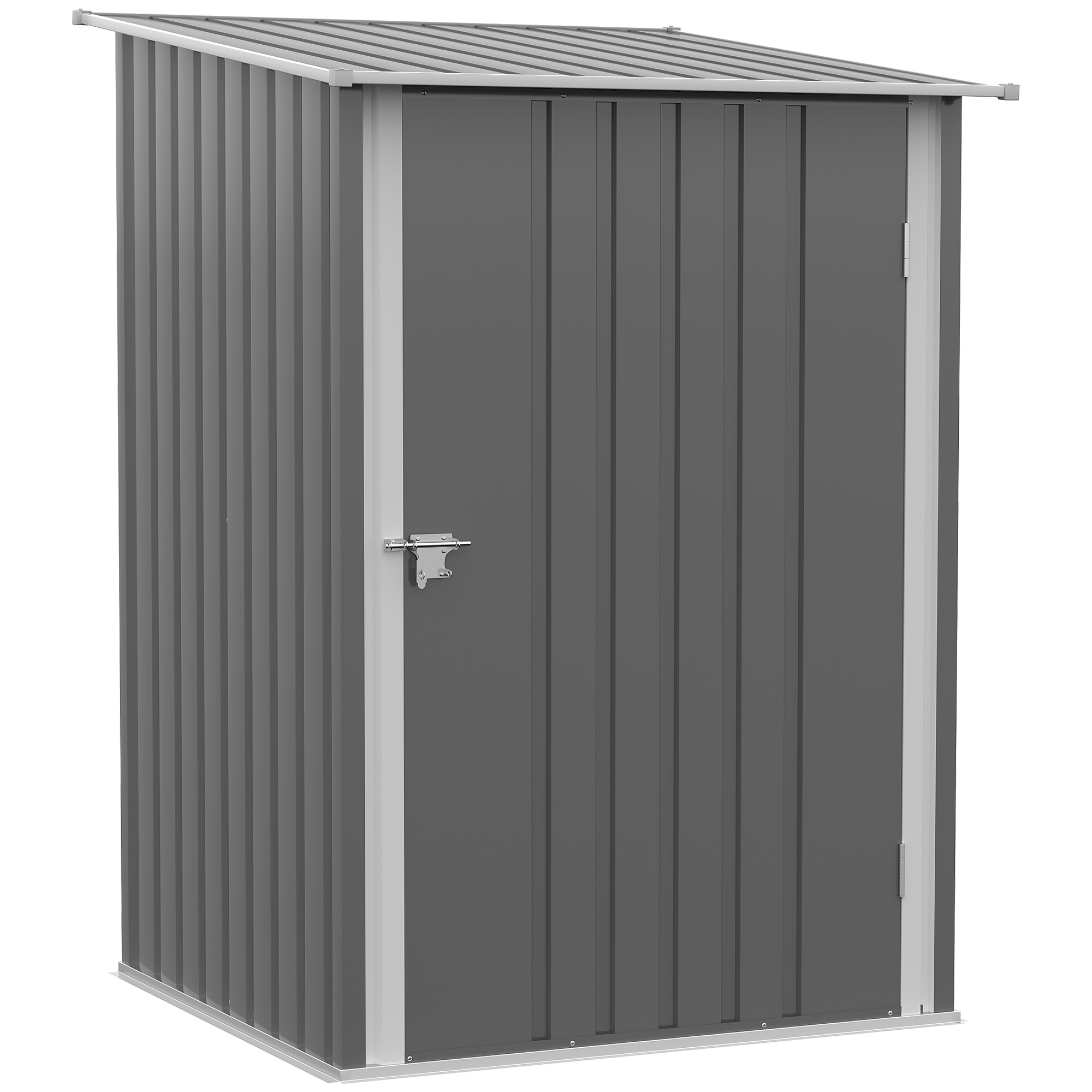Outsunny Casetta Attrezzi Giardino in Acciaio Galvanizzato con Serratura e Tetto inclinato, Capanno da Giardino, 100x103x160cm, Grigio Aosom Italy Outsunny Casetta Attrezzi Giardino in Acciaio Galvanizzato con Serratura e Tetto inclinato, Capanno da Giardino, 100x103x160cm, Grigio Aosom Italy