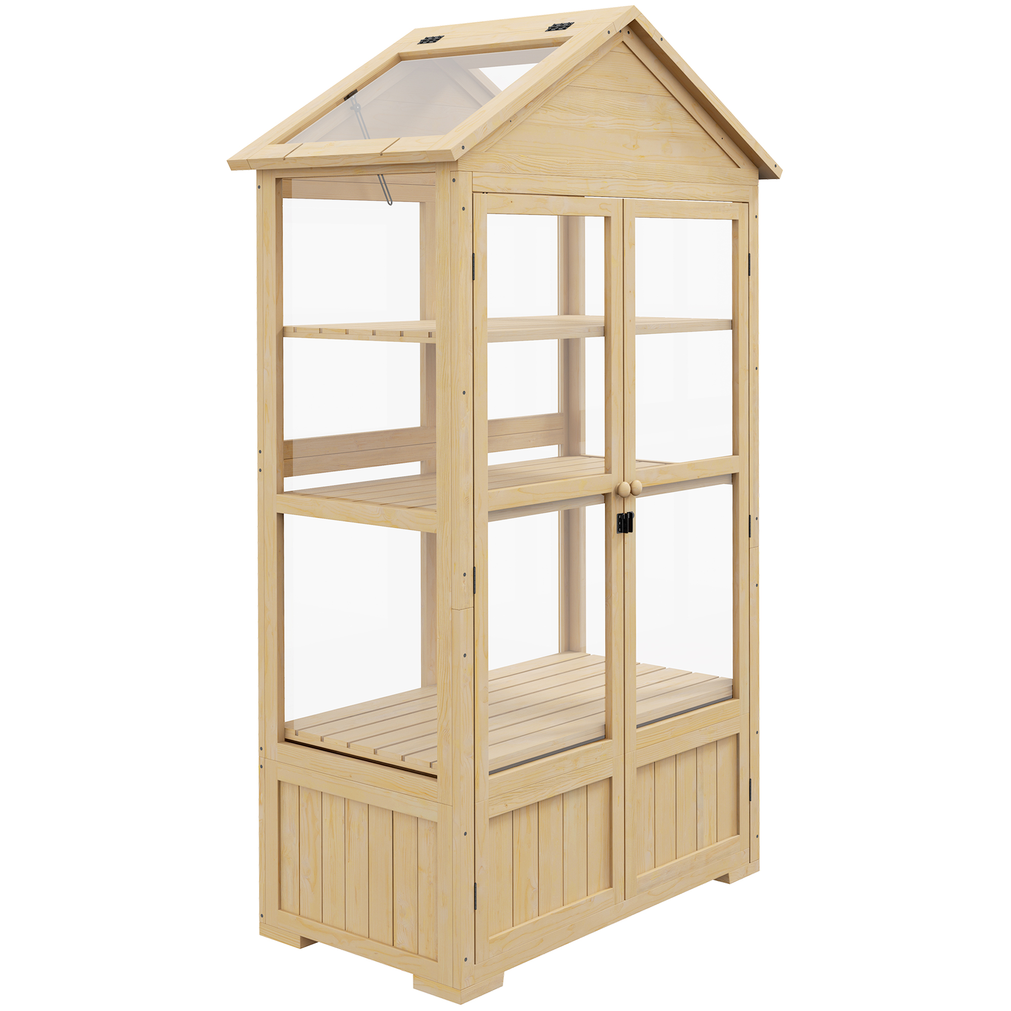 Outsunny Casetta con Scaffale, Finestra sul Tetto, Porta con Serratura, Acrilico, Telaio in Legno di Pino, 100 x 56,5 x 178 cm Aosom Italy Outsunny Casetta con Scaffale, Finestra sul Tetto, Porta con Serratura, Acrilico, Telaio in Legno di Pino, 100 x 56,5 x 178 cm Aosom Italy