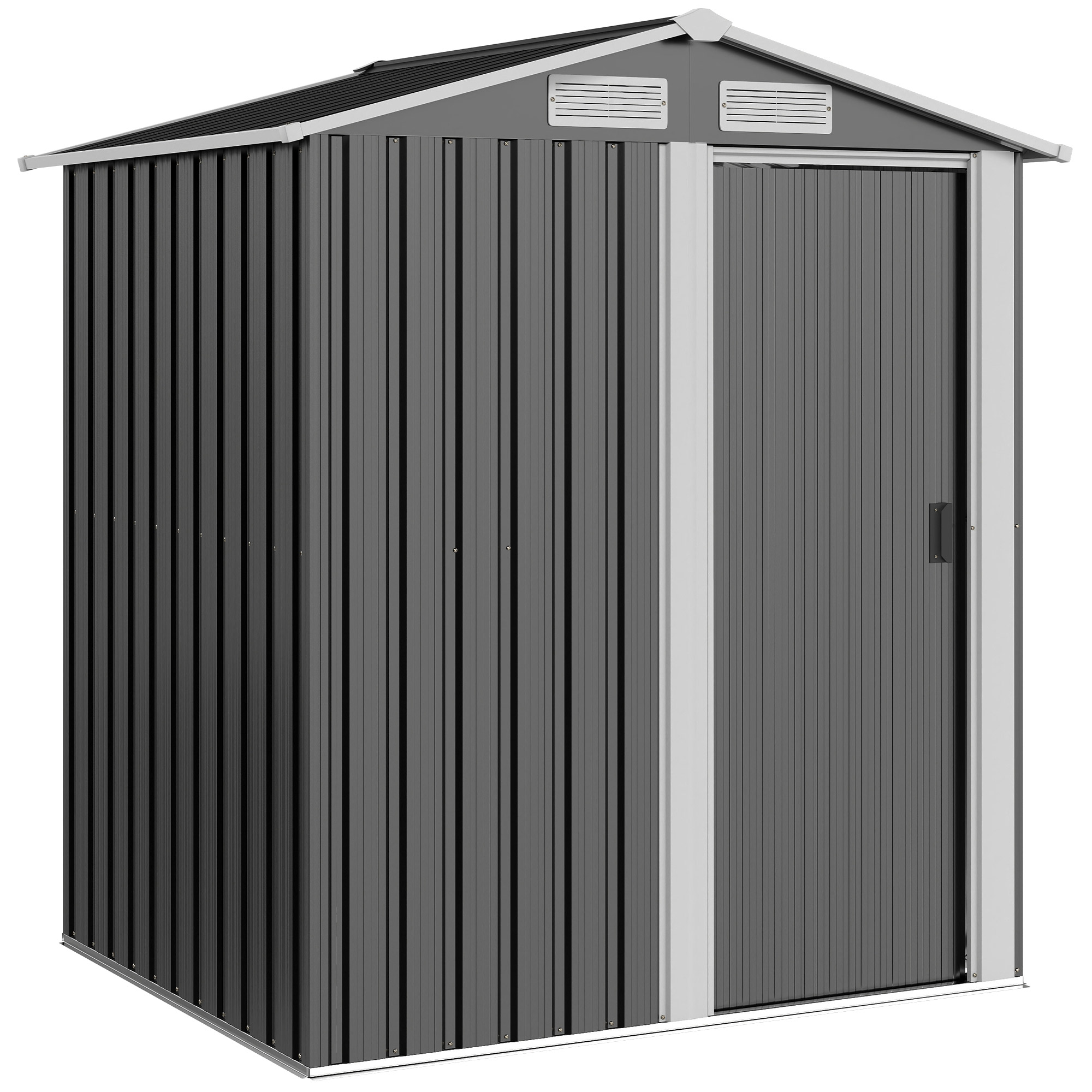 Outsunny Casetta da Giardino con Tetto Inclinato e 4 Prese d'Aria, Capanno porta Attrezzi in Acciaio, 152 x 132 x 188 cm, Grigio Aosom Italy Outsunny Casetta da Giardino con Tetto Inclinato e 4 Prese d'Aria, Capanno porta Attrezzi in Acciaio, 152 x 132 x 188 cm, Grigio Aosom Italy