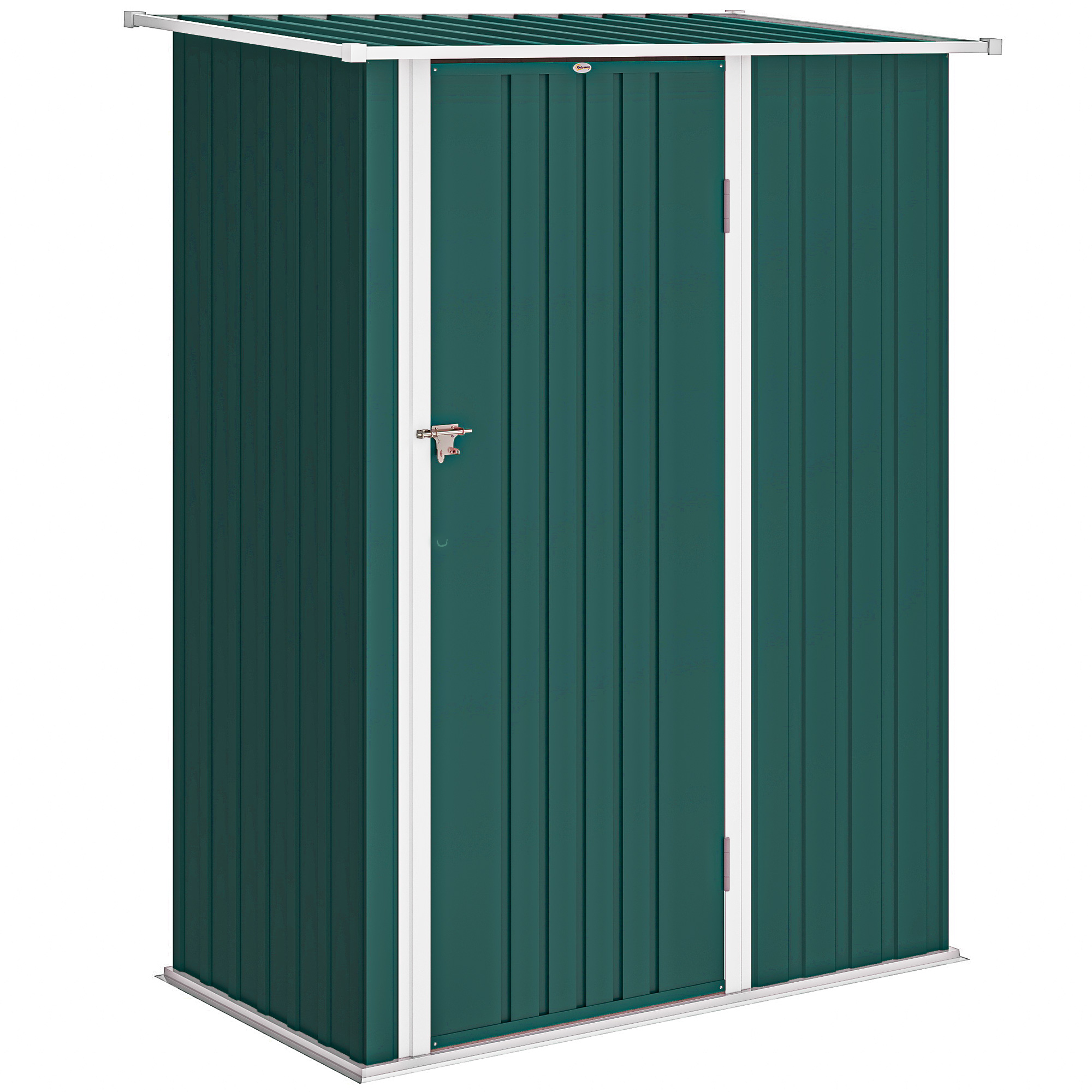 Outsunny Casetta da Giardino con Tetto Inclinato e Porta Bloccabile, Capanno Porta Attrezzi in Metallo, 142x86x189 cm, Verde Aosom Italy Outsunny Casetta da Giardino con Tetto Inclinato e Porta Bloccabile, Capanno Porta Attrezzi in Metallo, 142x86x189 cm, Verde Aosom Italy