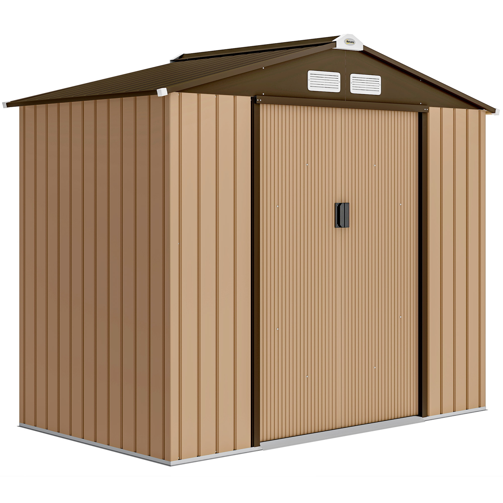 Outsunny Casetta da Giardino Esterna 2,42 m² 213x130x185 cm con Porta Scorrevole Ventilazione e Kit di Fondazione Giallo Aosom Italy Outsunny Casetta da Giardino Esterna 2,42 m² 213x130x185 cm con Porta Scorrevole Ventilazione e Kit di Fondazione Giallo Aosom Italy