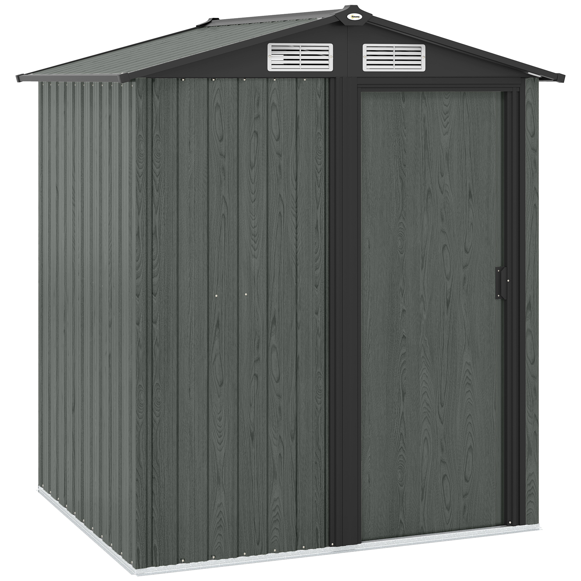 Outsunny Casetta da Giardino Porta Attrezzi in Acciaio con Tetto Inclinato e 4 Prese d'Aria, 152x132x188 cm, Grigio Aosom Italy Outsunny Casetta da Giardino Porta Attrezzi in Acciaio con Tetto Inclinato e 4 Prese d'Aria, 152x132x188 cm, Grigio Aosom Italy