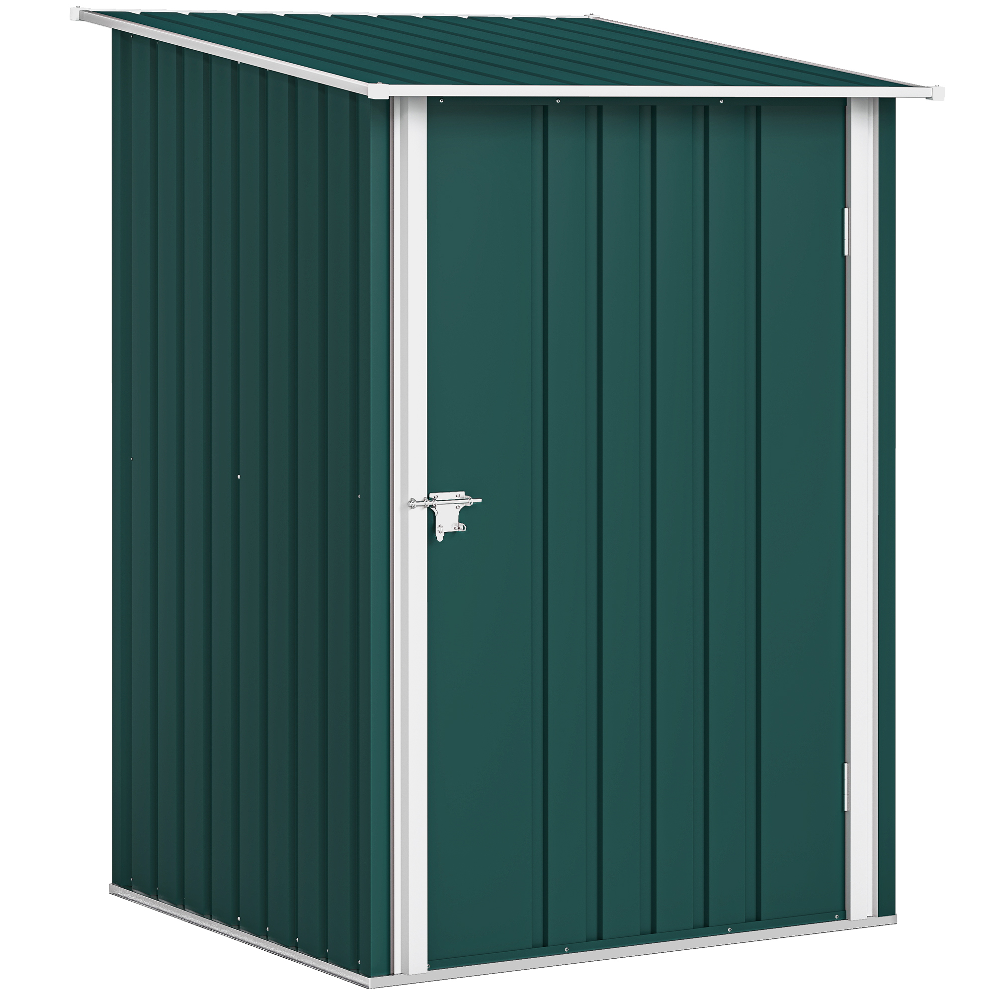 Outsunny Casetta da Giardino Porta Attrezzi in Acciaio Galvanizzato con Porta a Battente, 100x104x160 cm, Verde Aosom Italy Outsunny Casetta da Giardino Porta Attrezzi in Acciaio Galvanizzato con Porta a Battente, 100x104x160 cm, Verde Aosom Italy