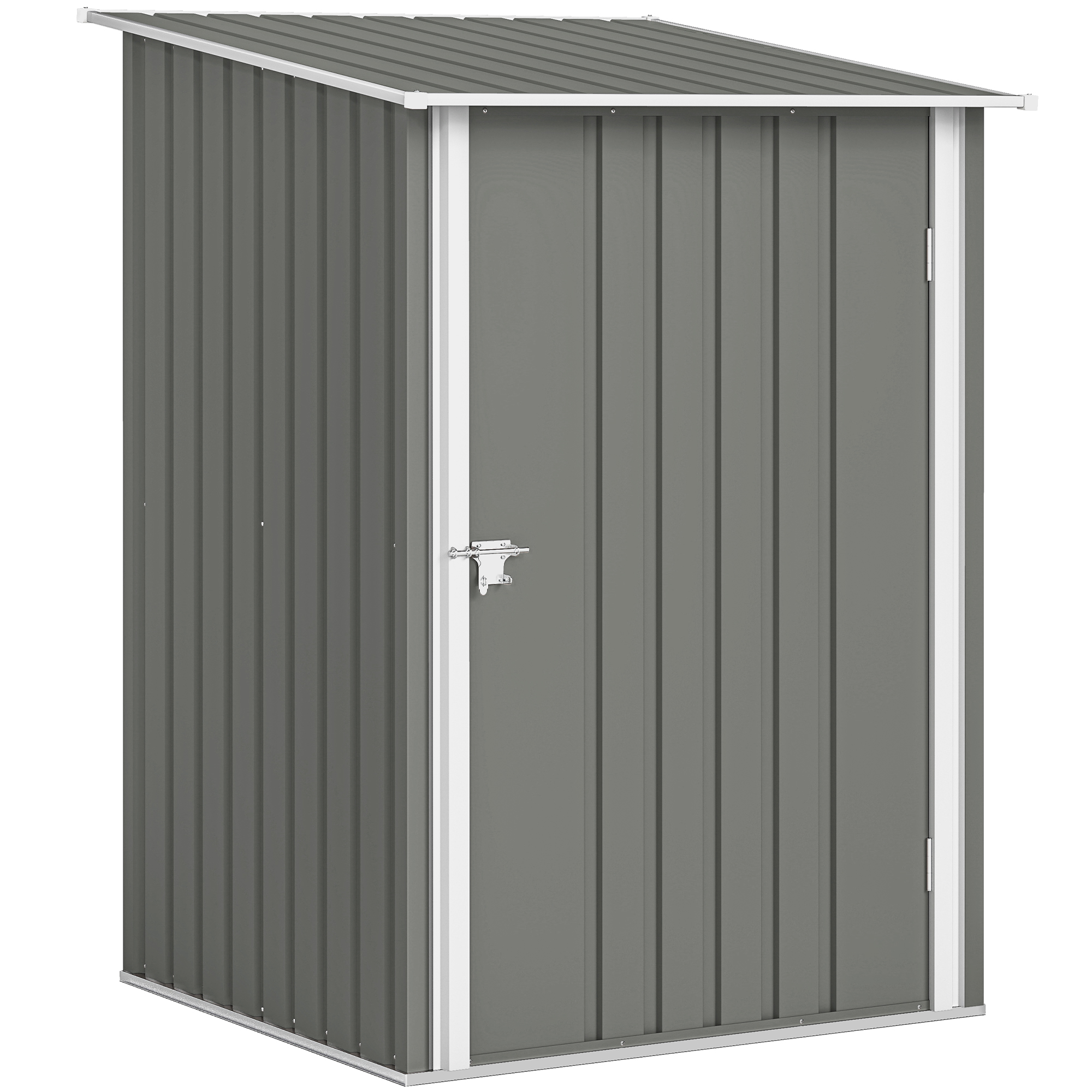 Outsunny Casetta da Giardino, Porta Attrezzi in Acciaio Galvanizzato con Porta a Battente, 100x104x160 cm, Grigio Chiaro Aosom Italy Outsunny Casetta da Giardino, Porta Attrezzi in Acciaio Galvanizzato con Porta a Battente, 100x104x160 cm, Grigio Chiaro Aosom Italy