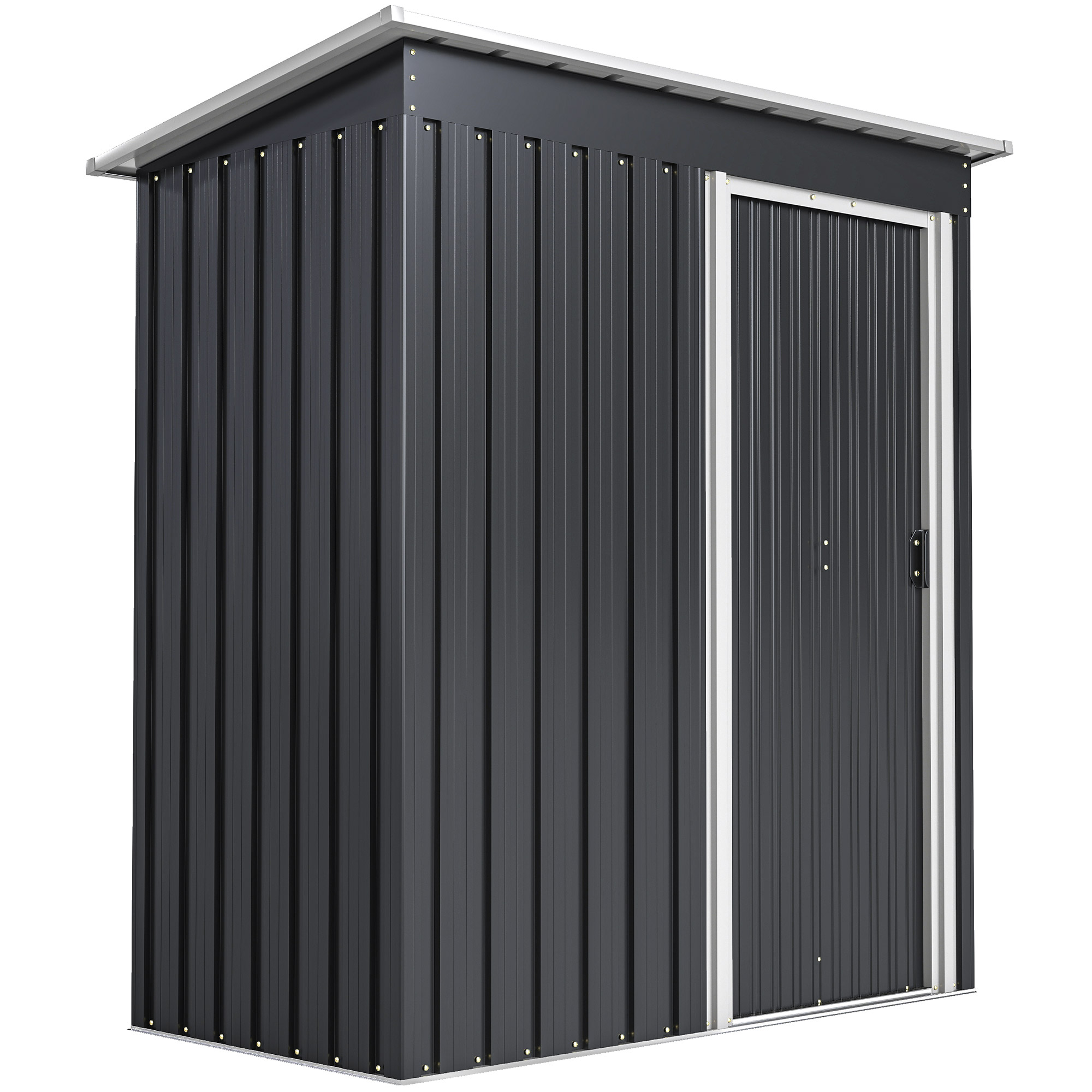 Outsunny Casetta da Giardino Porta Utensili in Lamiera di Acciaio, Capanno da Giardino in Acciaio con Porte Scorrevoli, 163x89x182cm, Nero Aosom Italy Outsunny Casetta da Giardino Porta Utensili in Lamiera di Acciaio, Capanno da Giardino in Acciaio con Porte Scorrevoli, 163x89x182cm, Nero Aosom Italy
