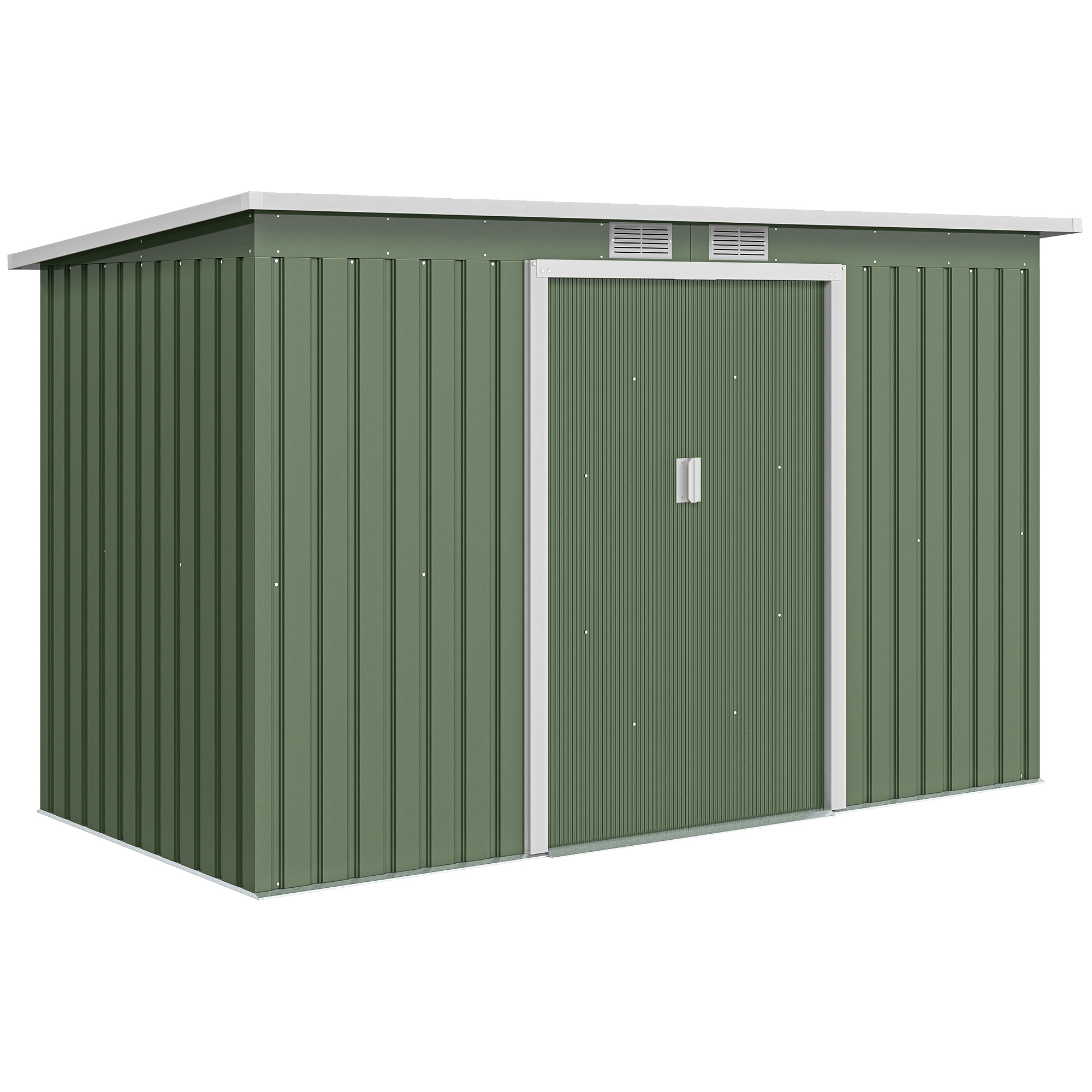 Outsunny Casetta da Giardino Porta Utensili in Lamiera di Acciaio, Capanno da Giardino con Porte Scorrevoli, 280x130x172cm, Verde Chiaro Aosom Italy Outsunny Casetta da Giardino Porta Utensili in Lamiera di Acciaio, Capanno da Giardino con Porte Scorrevoli, 280x130x172cm, Verde Chiaro Aosom Italy