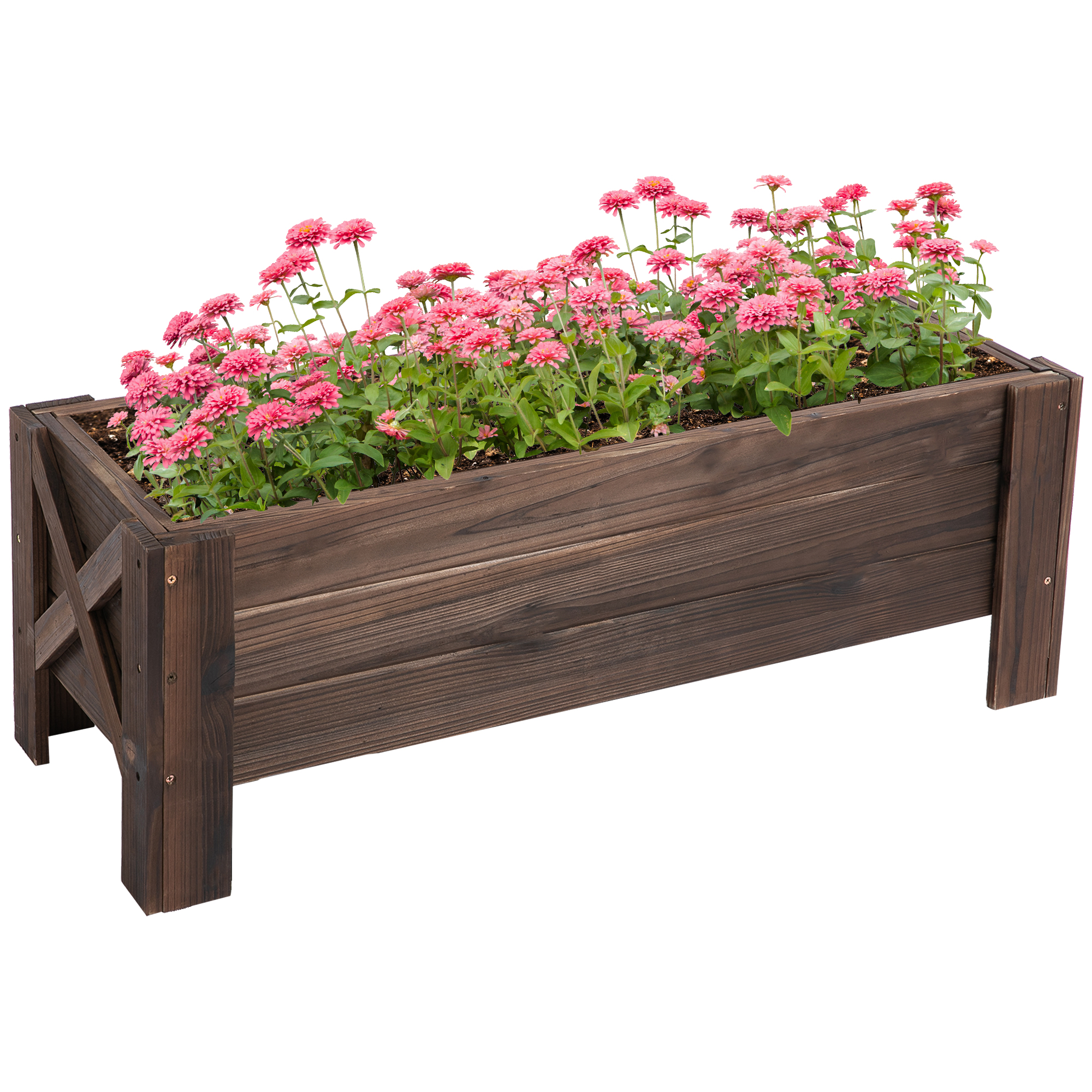 Outsunny Cassettiera per Piante da Esterno, Orto Rialzato in Legno, Design Rettangolare, 100x36.5x36 cm, per Giardino e Balcone Aosom Outsunny Cassettiera per Piante da Esterno, Orto Rialzato in Legno, Design Rettangolare, 100x36.5x36 cm, per Giardino e Balcone Aosom