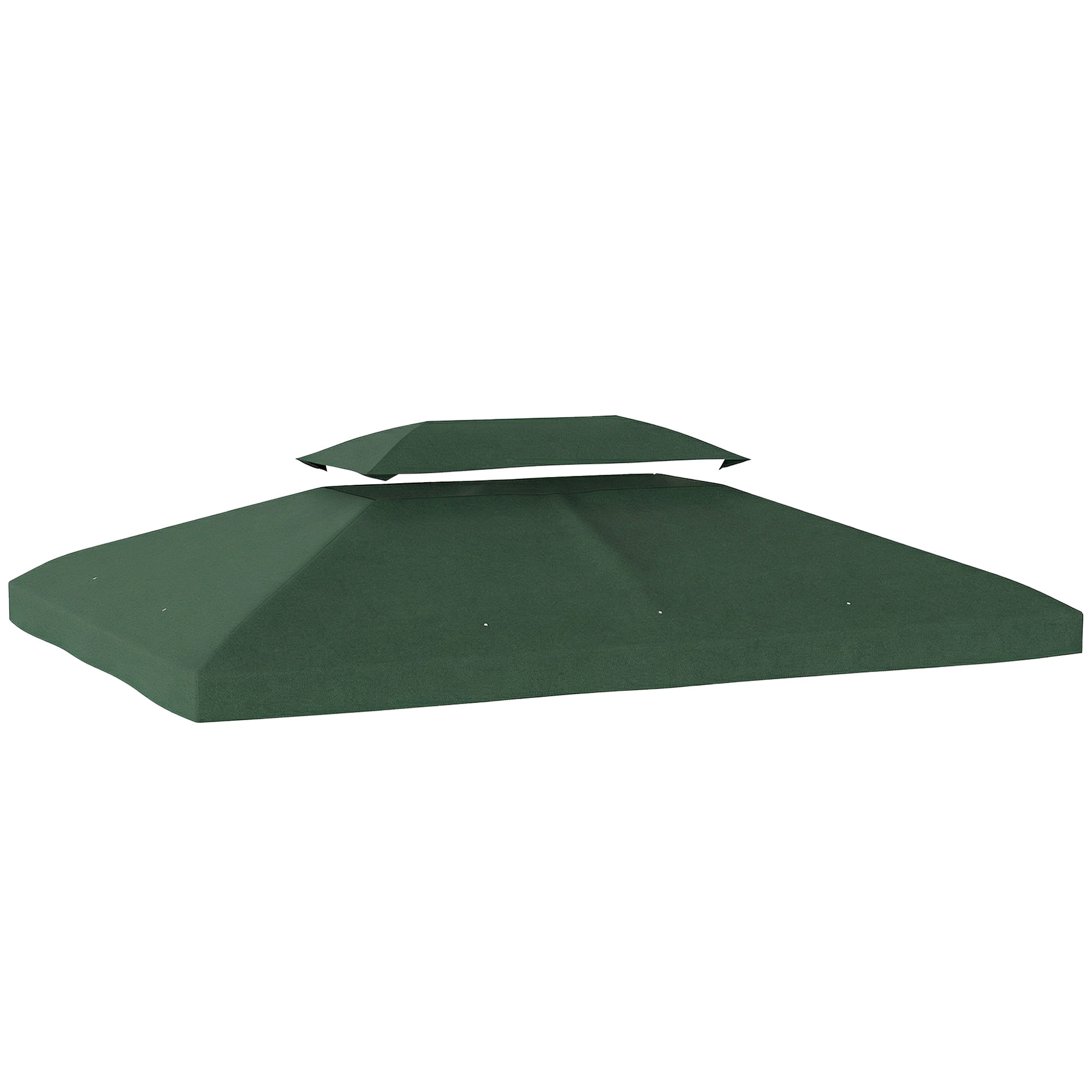 Outsunny Copertura di Ricambio 4x3 m con Tetto Doppio, Fori di Drenaggio e Protezione UV, Verde Aosom Italy
