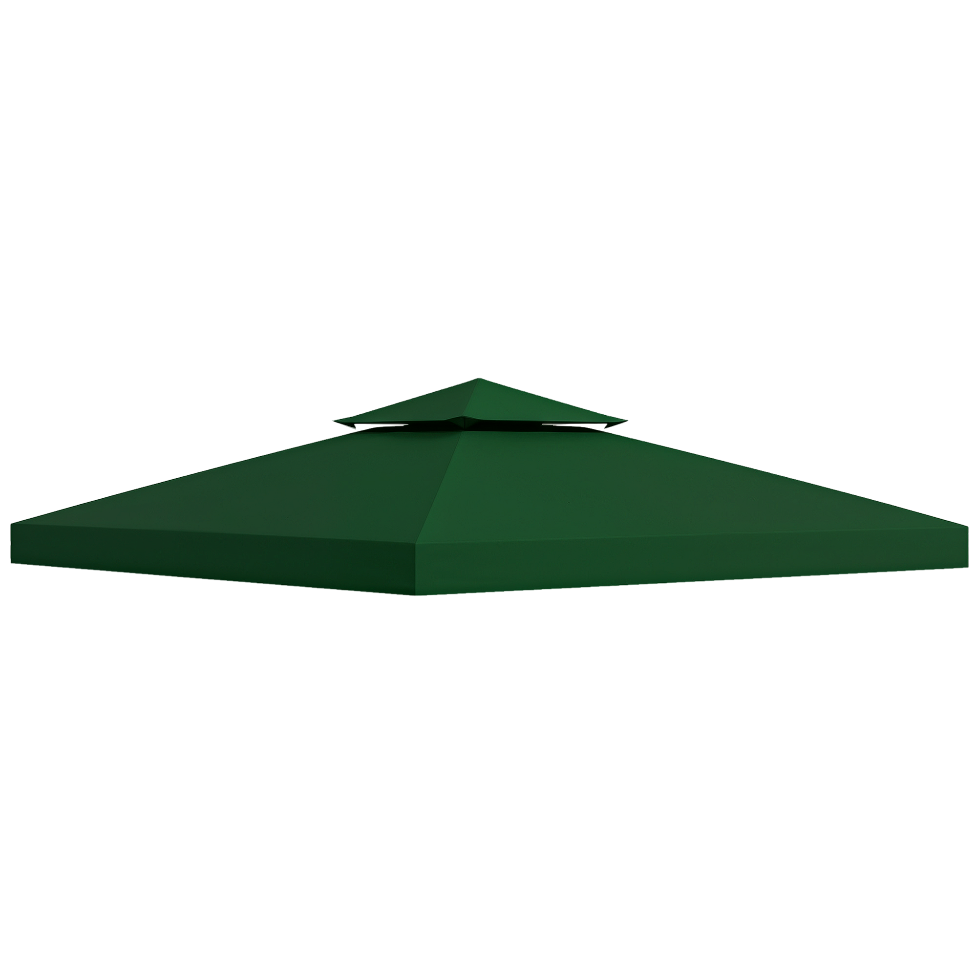 Outsunny Copertura per Gazebo 3x3 da Giardino Tetto Sostitutivo Anti-UV Impermeabile in Poliestere Verde Scuro