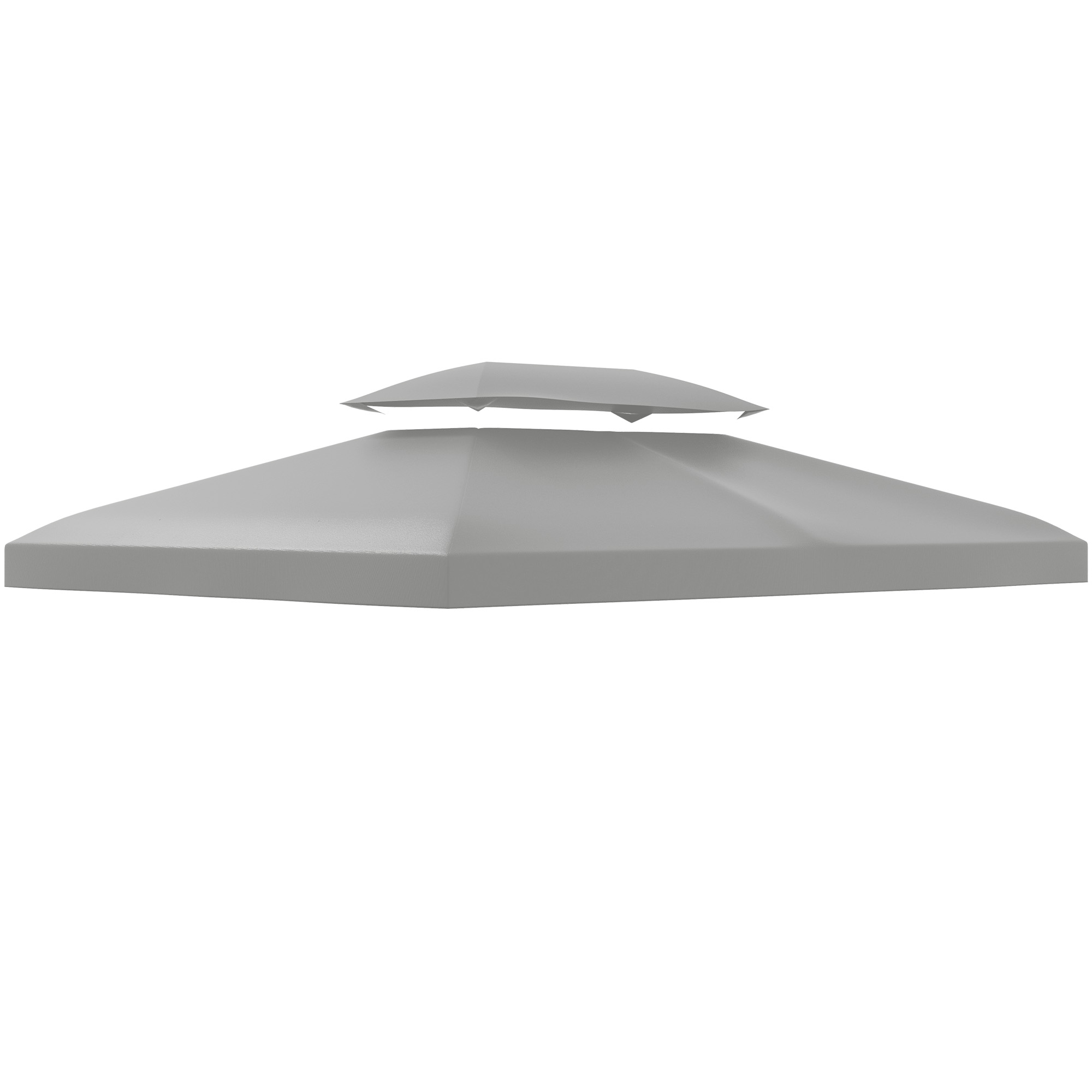 Outsunny Copertura per Gazebo 4x3 m a 2 Livelli in Poliestere con Cinghie e 10 Fori di Drenaggio, Grigio Outsunny Copertura per Gazebo 4x3 m a 2 Livelli in Poliestere con Cinghie e 10 Fori di Drenaggio, Grigio