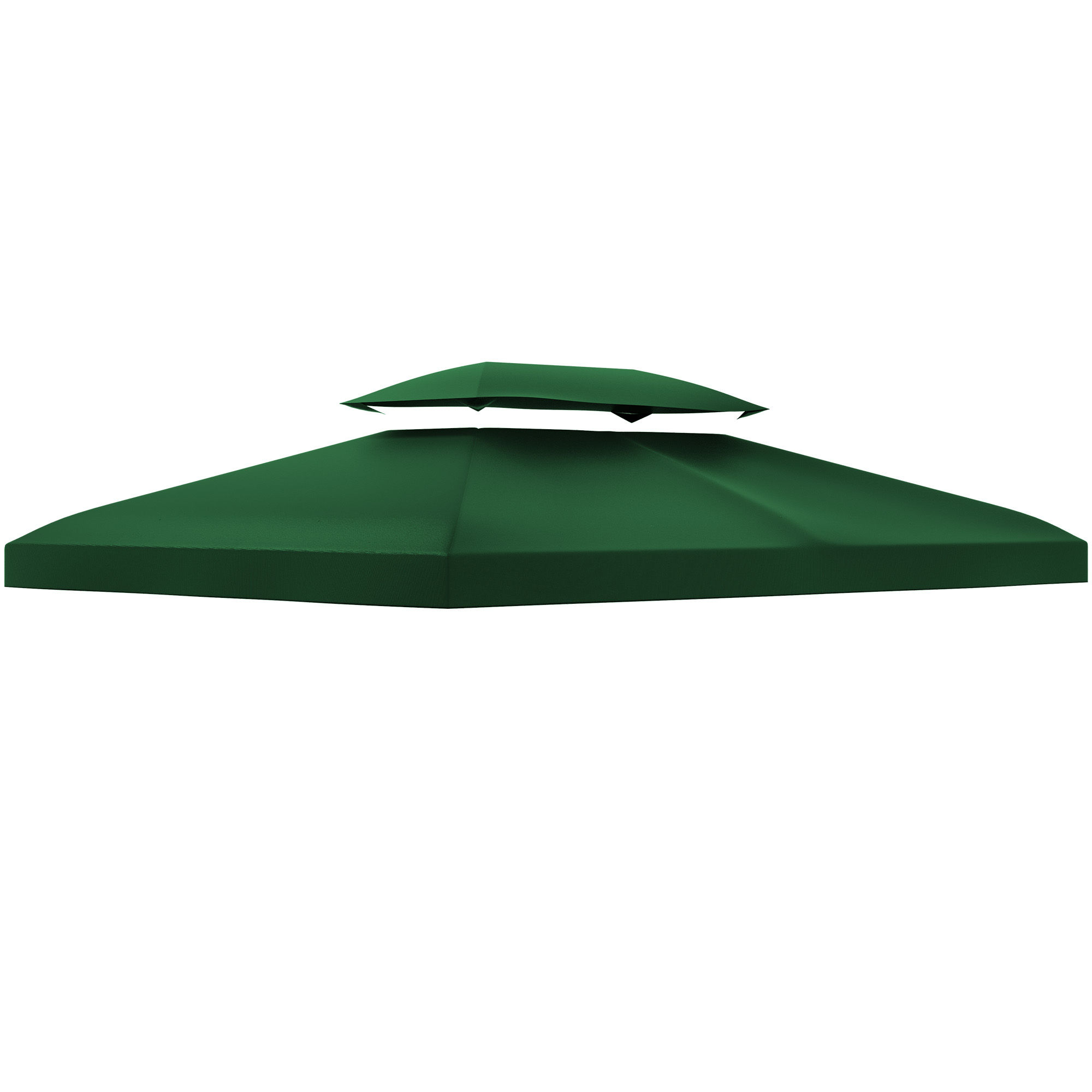 Outsunny Copertura per Gazebo 4x3 m a 2 Livelli in Poliestere con Cinghie e 10 Fori di Drenaggio, Verde Outsunny Copertura per Gazebo 4x3 m a 2 Livelli in Poliestere con Cinghie e 10 Fori di Drenaggio, Verde