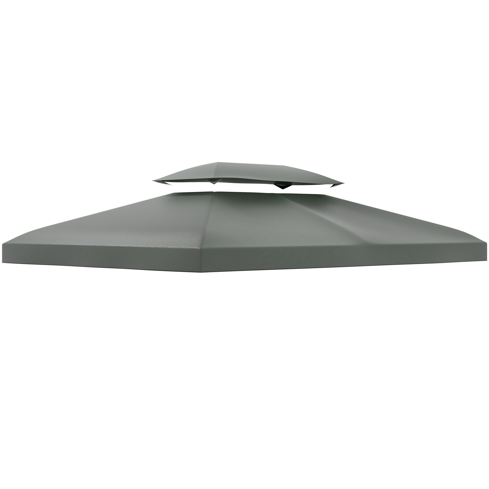 Outsunny Copertura per Gazebo 4x3 m a 2 Livelli in Poliestere con Cinghie e 10 Fori di Drenaggio, Grigio Scuro Outsunny Copertura per Gazebo 4x3 m a 2 Livelli in Poliestere con Cinghie e 10 Fori di Drenaggio, Grigio Scuro