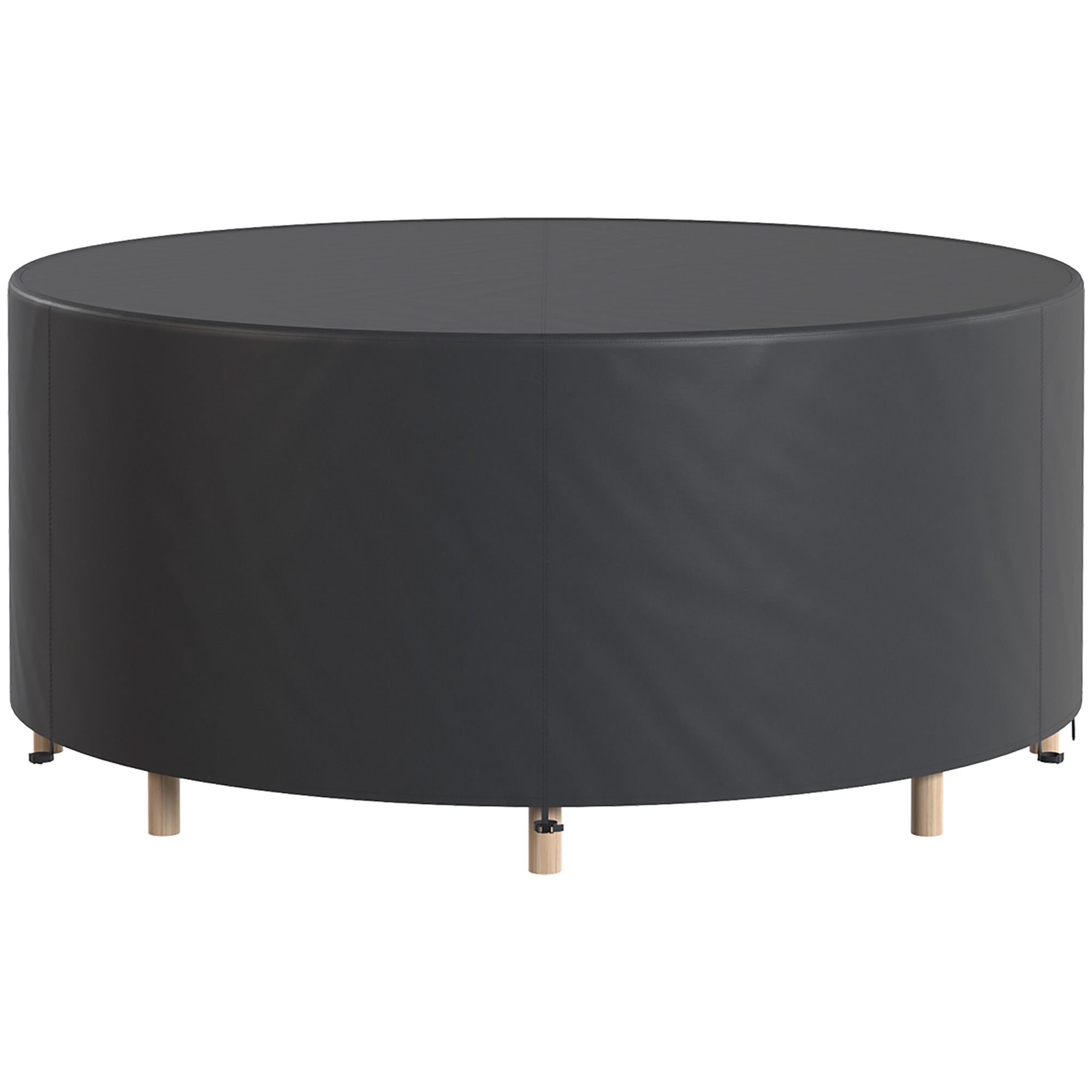 Outsunny Copertura per mobili da giardino impermeabile per tavolo rotondo, tessuto Oxford 420D per giardino esterno, Ø200 x 80 cm, nero Aosom Italy