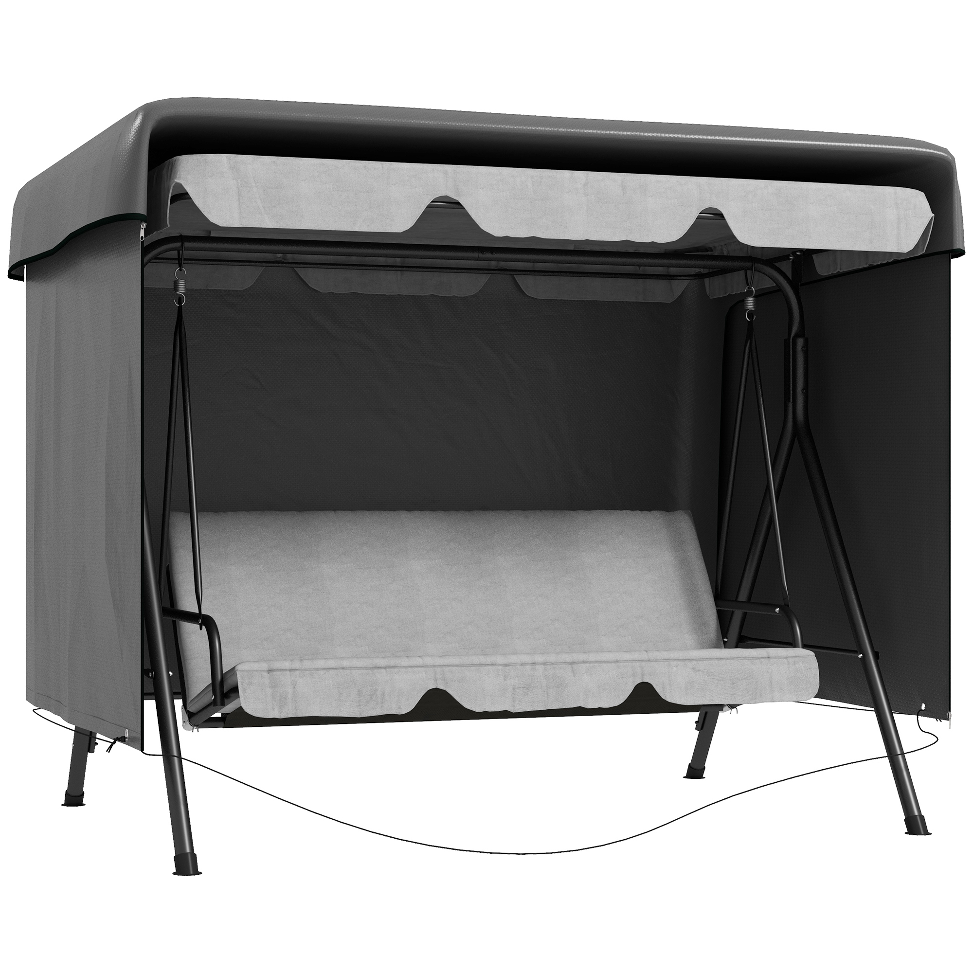 Outsunny Copertura per mobili da giardino Telo protettivo per mobili outdoor, 215 cm x 155 cm x 150 cm, Grigio scuro Aosom Italy