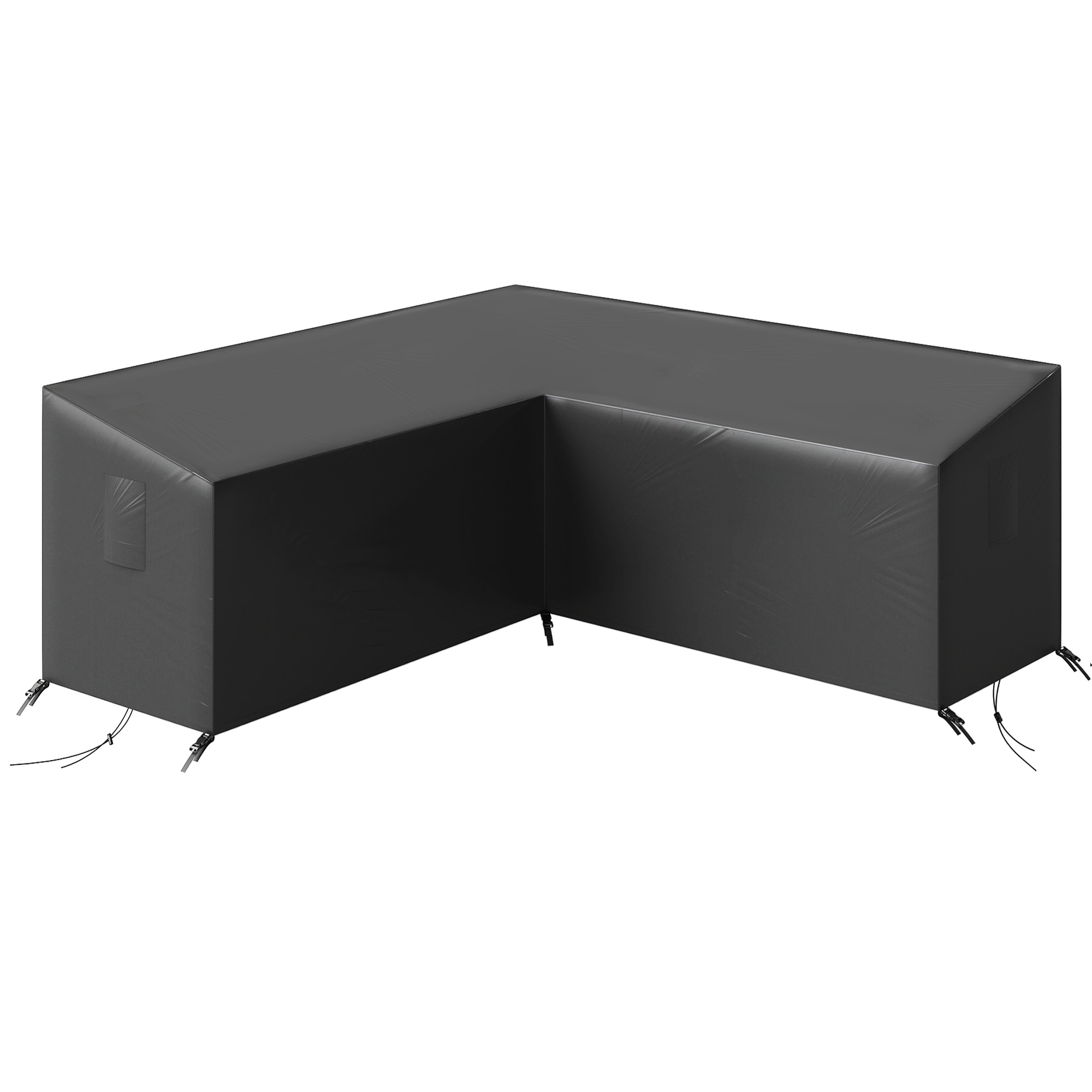 Outsunny Copertura protettiva per mobili da giardino invernale impermeabile a V Anti-UV 420D Oxford 216x216x78 cm Nero Aosom Italy