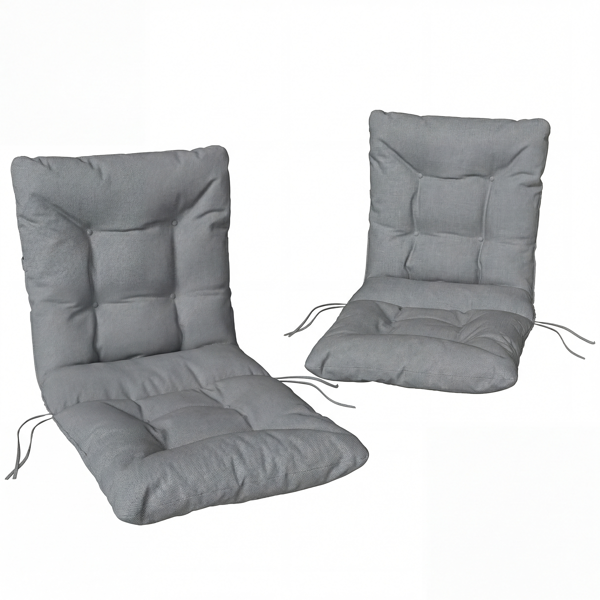 Outsunny Cuscino da esterno con schienale e cinghie, imbottitura idrorepellente per interno ed esterno, grigio chiaro Aosom Italy