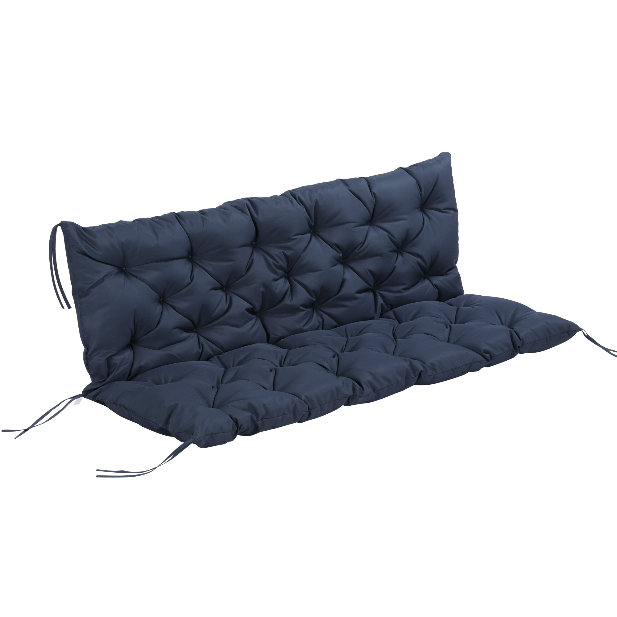 Outsunny Cuscino da Giardino in Stile Capitonné con 6 Lacci, in Cotone e Poliestere, 150x98x8 cm, Blu Scuro Aosom Italy Outsunny Cuscino da Giardino in Stile Capitonné con 6 Lacci, in Cotone e Poliestere, 150x98x8 cm, Blu Scuro Aosom Italy