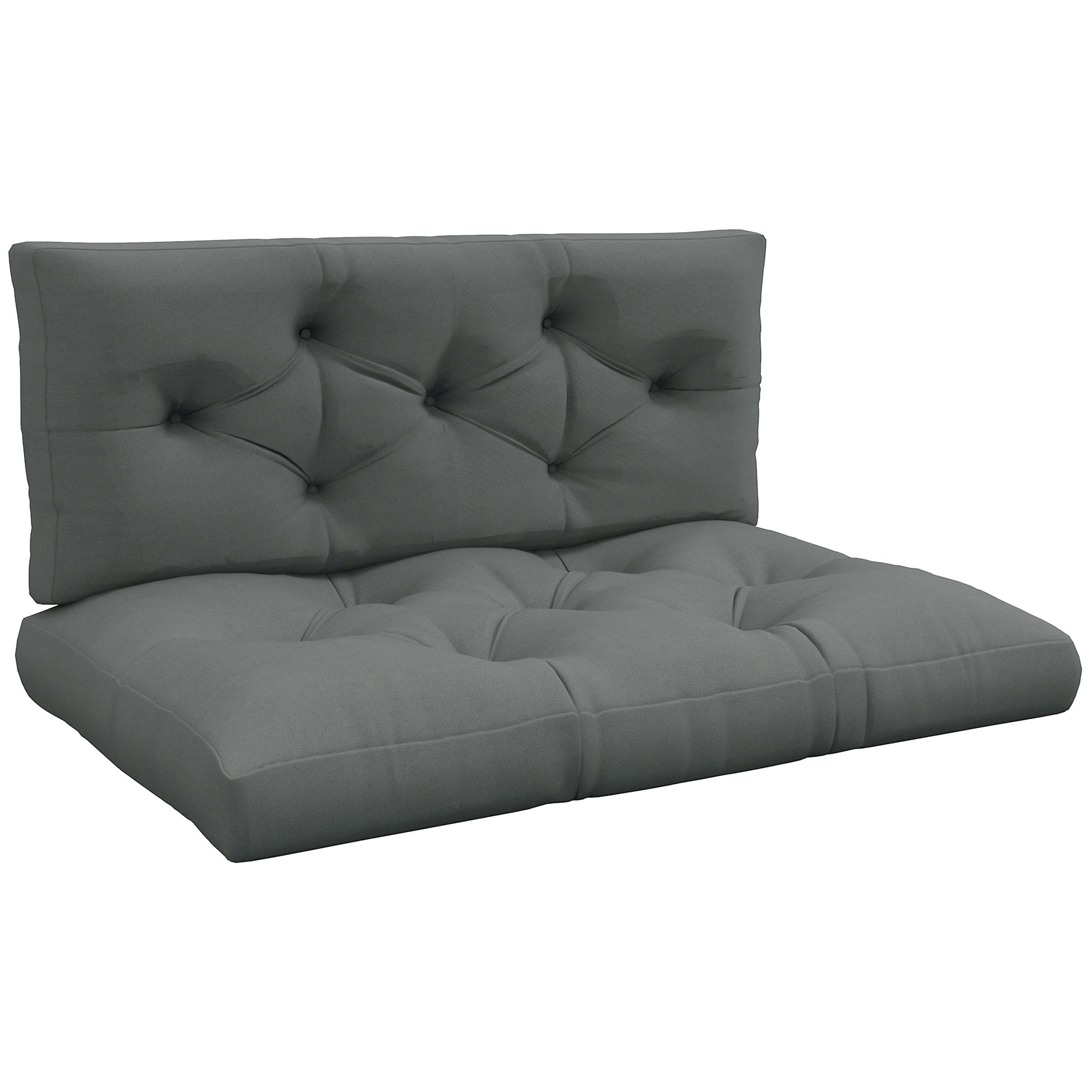 Outsunny Cuscino da Seduta Imbottita con Cuciture a Bottoni, 120x80x10 cm, Grigio Aosom Italy