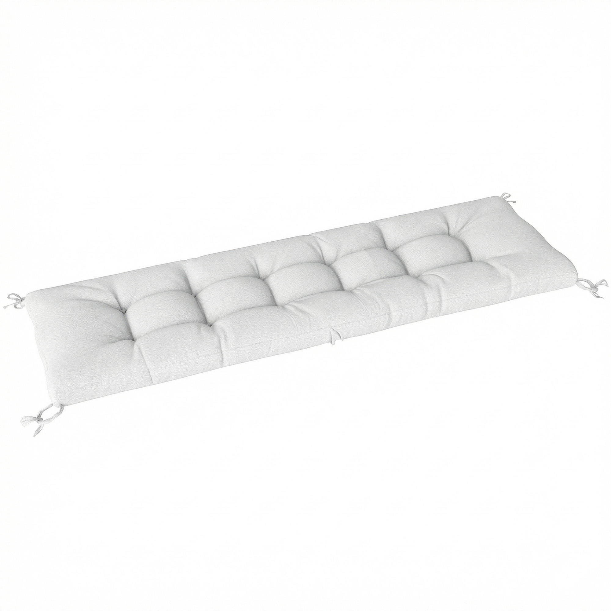Outsunny Cuscino per Panca Esterno con Cinghie di Fissaggio, Protezione UV50+, Recupero Lento Interno e Esterno, 198x65x13 cm, Crema Aosom Italy