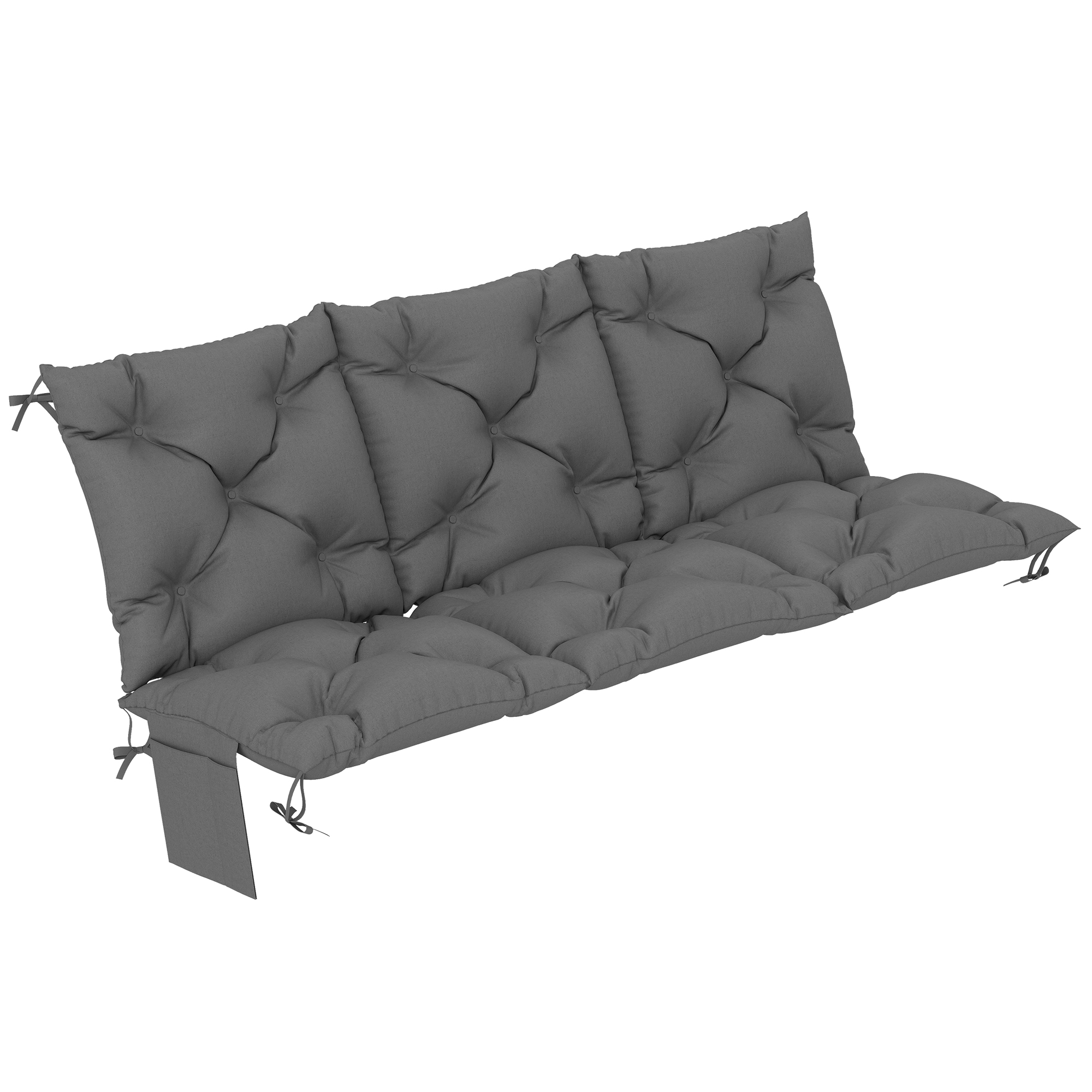 Outsunny Cuscino per panca idrorepellente antiscivolo Outdoor-Schaukelpolster mit Rückenlehne & Befestigungen 150 x 100 cm dunkelgrau Aosom Italy Outsunny Cuscino per panca idrorepellente antiscivolo Outdoor-Schaukelpolster mit Rückenlehne & Befestigungen 150 x 100 cm dunkelgrau Aosom Italy