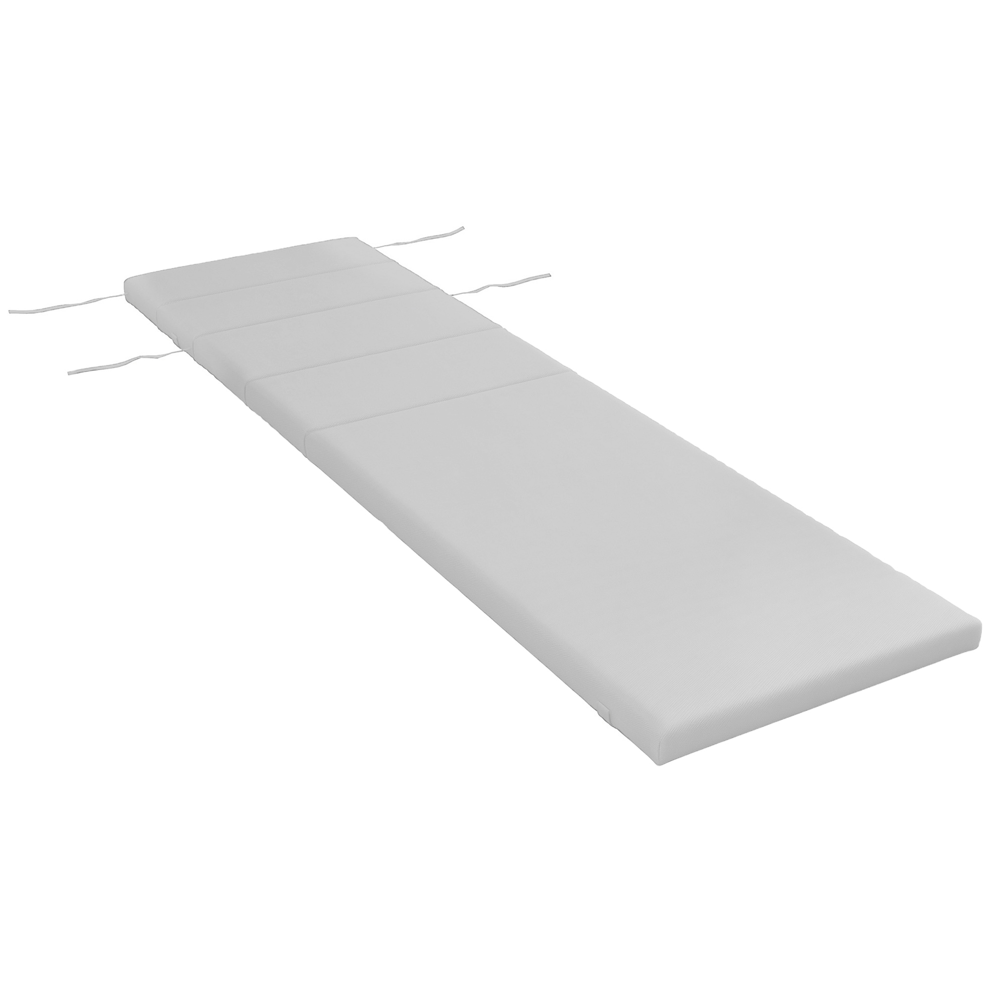 Outsunny Cuscino per Sdraio e Lettino Prendisole in Tessuto con Lacci di Fissaggio, Grigio Chiaro Aosom