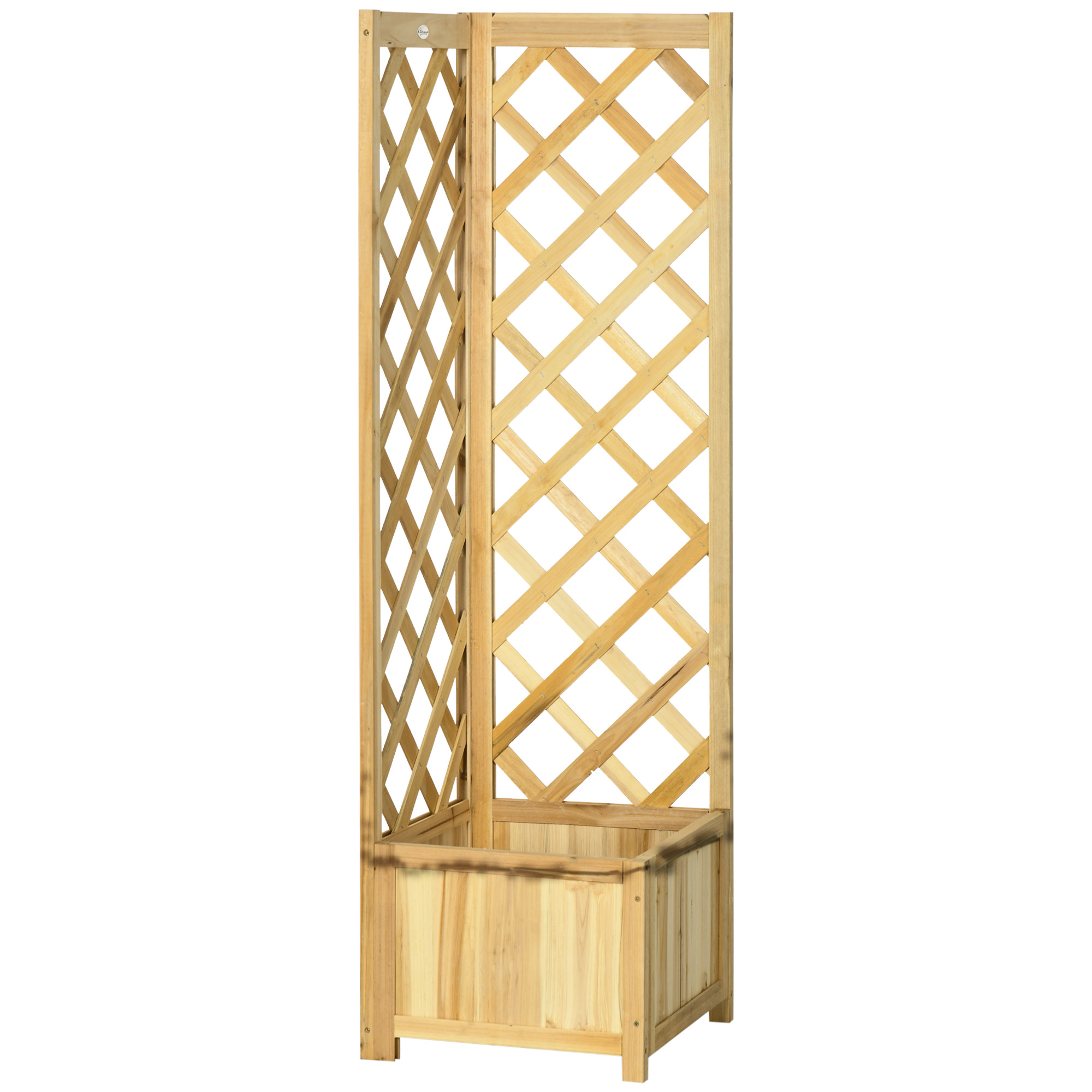 Outsunny Fioriera con Grigliato in Legno Vaso da Esterno per Angolo per Piante Rampicanti 40x40x145 cm Naturale Aosom Italy Outsunny Fioriera con Grigliato in Legno Vaso da Esterno per Angolo per Piante Rampicanti 40x40x145 cm Naturale Aosom Italy