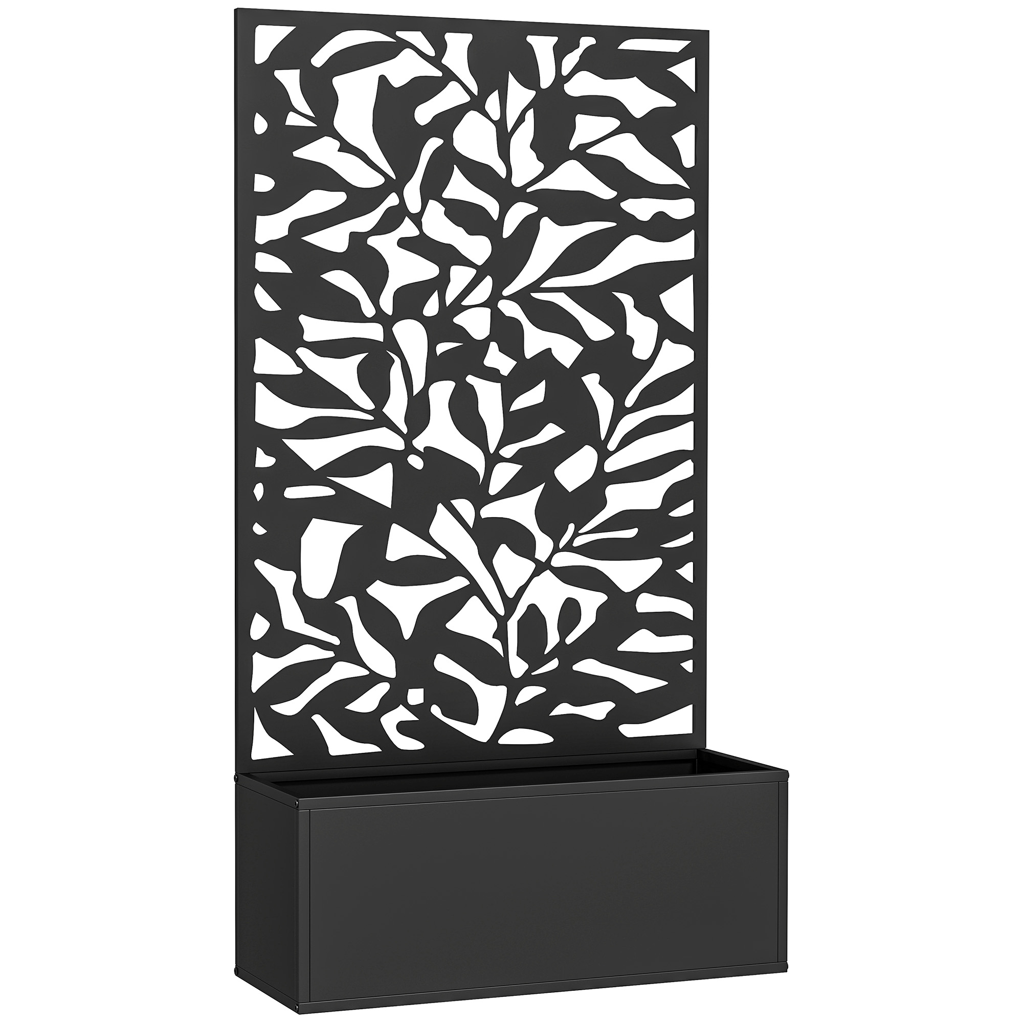 Outsunny Fioriera con Spalliera per Rampicanti in Acciaio, Montaggio a Parete o a Terra, 61x23x113 cm, Nero Aosom Italy Outsunny Fioriera con Spalliera per Rampicanti in Acciaio, Montaggio a Parete o a Terra, 61x23x113 cm, Nero Aosom Italy