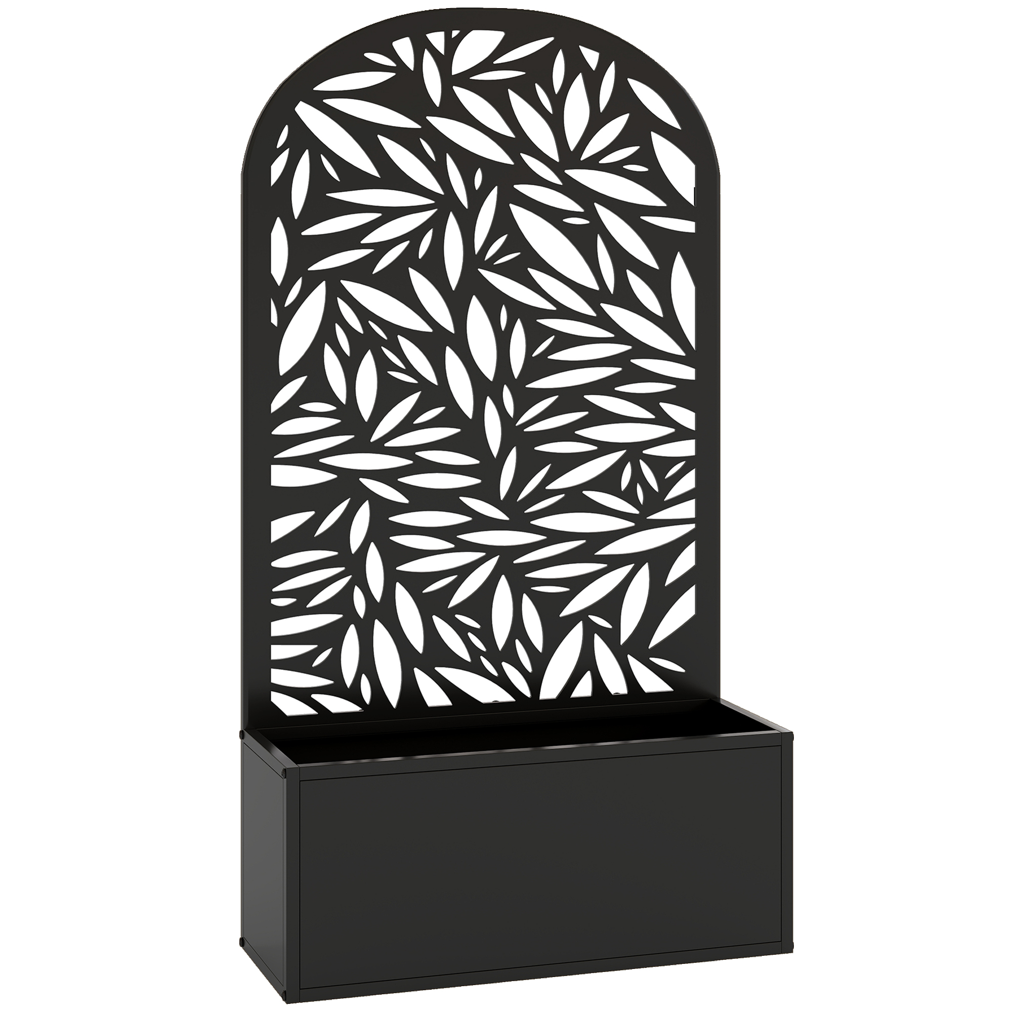 Outsunny Fioriera con Traliccio ad Arco per Rampicanti e Fori di Drenaggio, in Metallo, 61x23x113 cm, Nero Aosom Italy