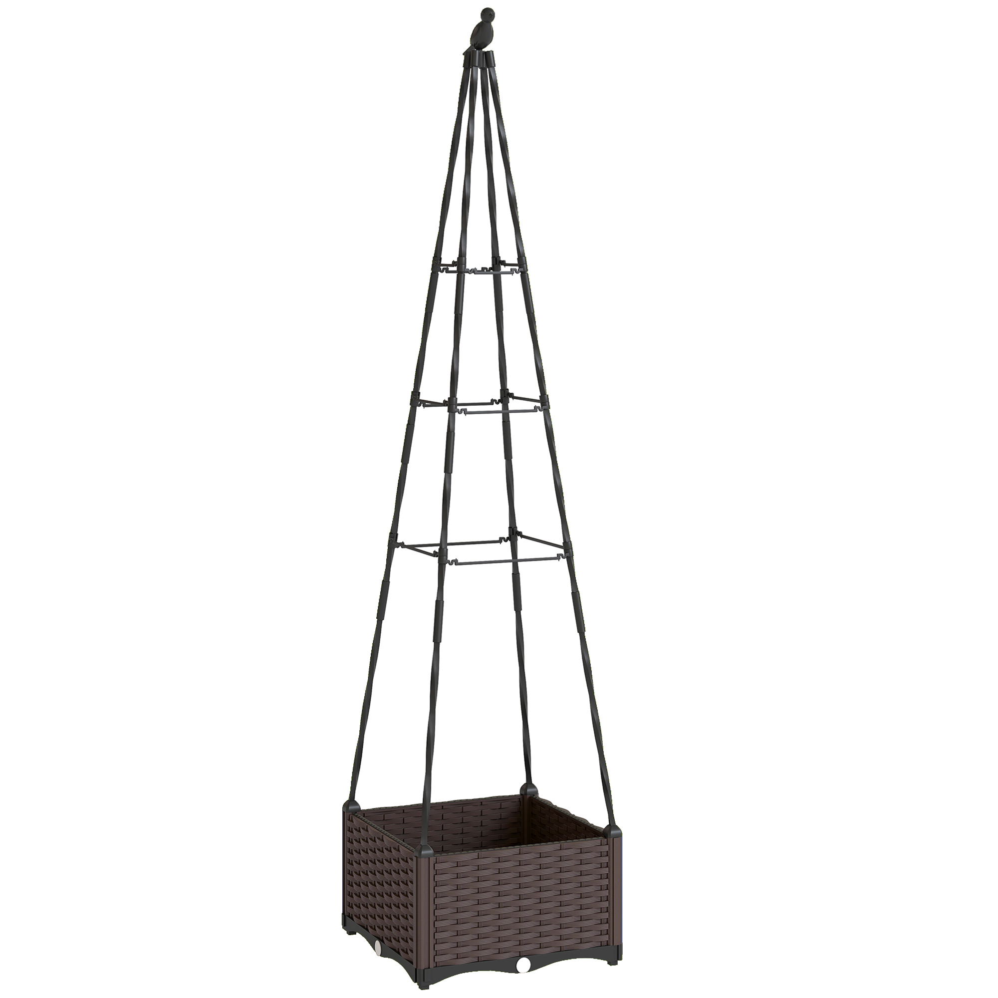 Outsunny Fioriera con Traliccio Metallico per Piante Rampicanti Vaso in PP con Fori di Drenaggio e Tappi 40x40x175 cm Aosom Italy Outsunny Fioriera con Traliccio Metallico per Piante Rampicanti Vaso in PP con Fori di Drenaggio e Tappi 40x40x175 cm Aosom Italy