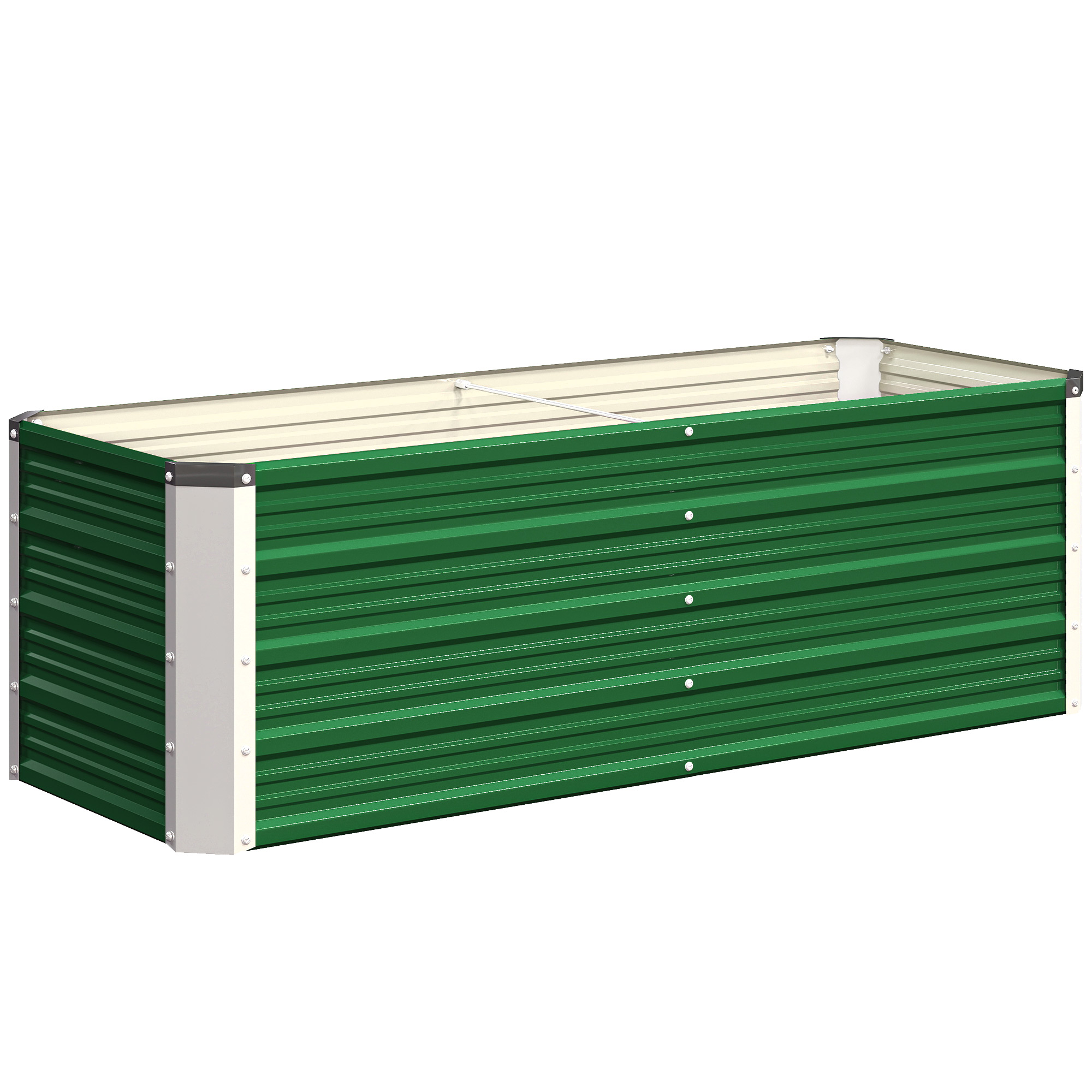 Outsunny Fioriera da Giardino Senza Fondo con 2 Aree di Coltivazione, in Acciaio, 125x47x40 cm, Verde Aosom Outsunny Fioriera da Giardino Senza Fondo con 2 Aree di Coltivazione, in Acciaio, 125x47x40 cm, Verde Aosom