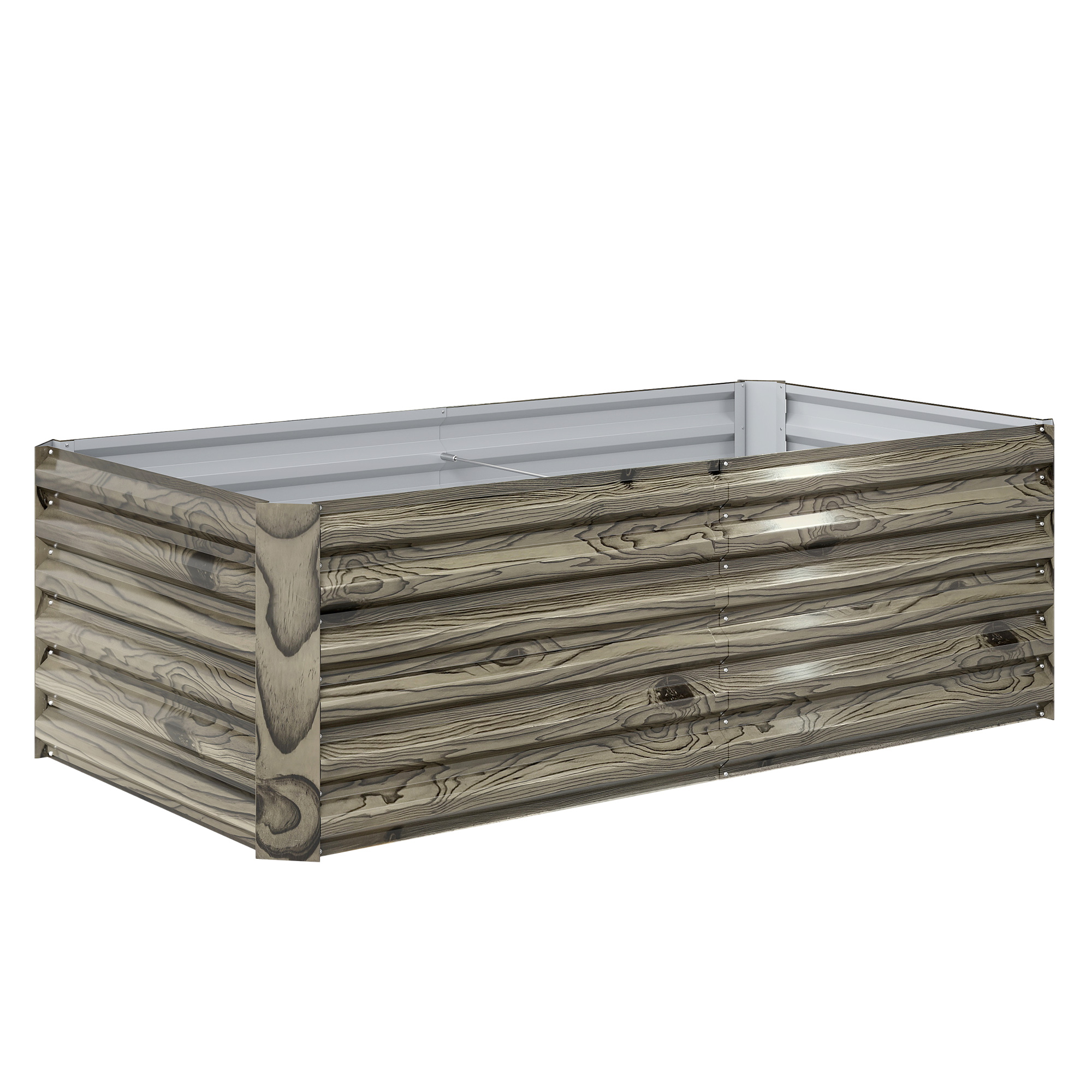 Outsunny Fioriera Esterna Grande Rettangolare in Acciaio Galvanizzato per Terrazza con Fondo Aperto 180x90x57,5 cm Naturale Aosom Italy Outsunny Fioriera Esterna Grande Rettangolare in Acciaio Galvanizzato per Terrazza con Fondo Aperto 180x90x57,5 cm Naturale Aosom Italy