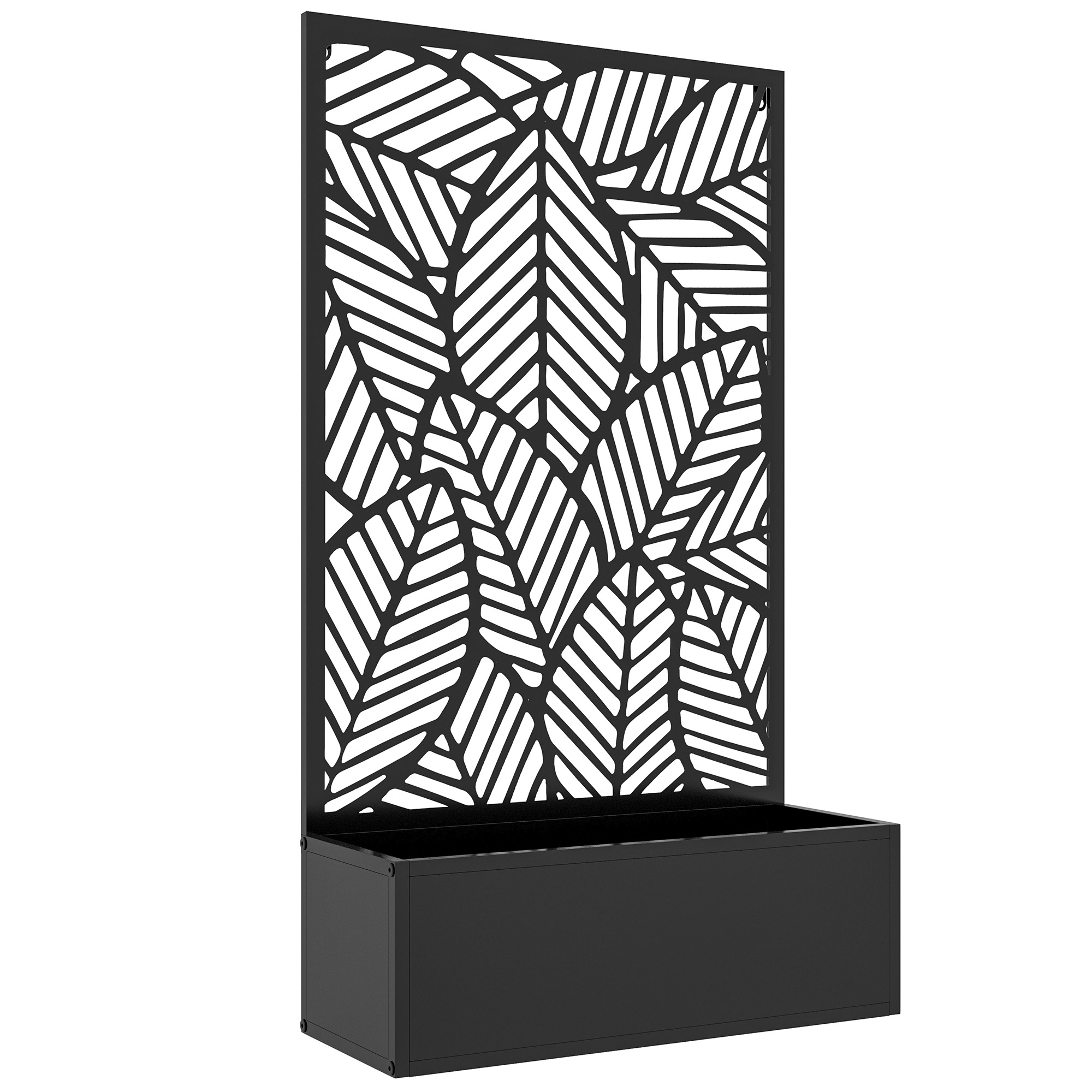 Outsunny Fioriera Rialzata con Spalliera Decorativa per Rampicanti da Terra e Parete in Metallo, 61x23x113 cm, Nero Aosom Italy Outsunny Fioriera Rialzata con Spalliera Decorativa per Rampicanti da Terra e Parete in Metallo, 61x23x113 cm, Nero Aosom Italy