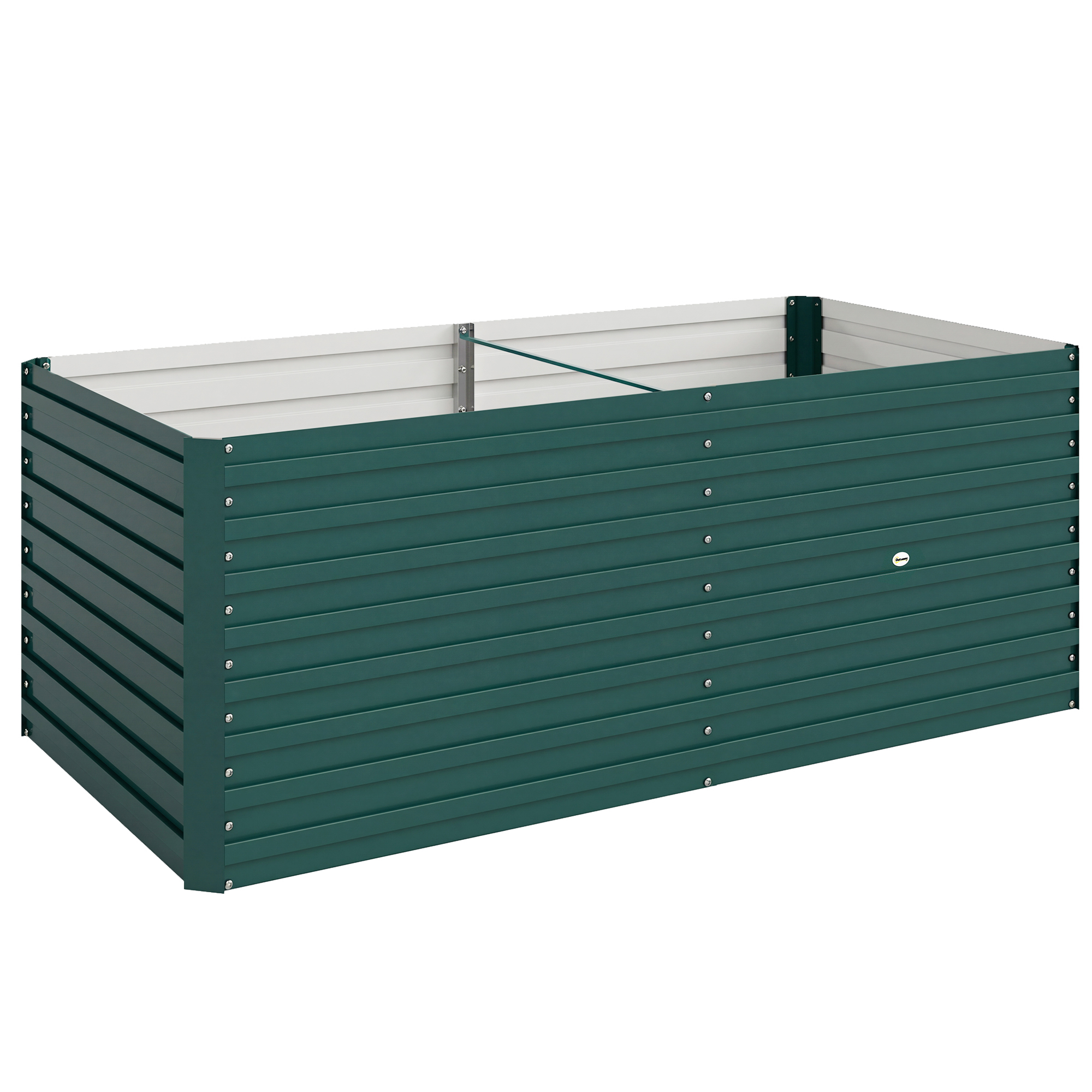 Outsunny Fioriera rialzata galvanizzata rettangolare per esterno - fondo aperto - 160 x 80 x 60 cm, verde Aosom Italy