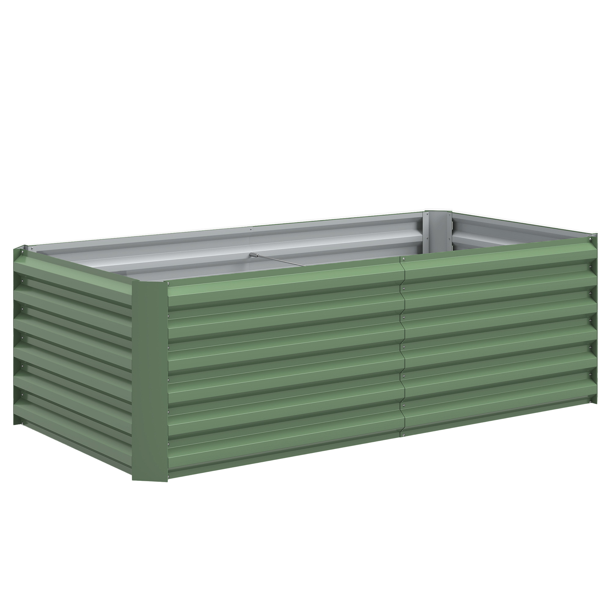 Outsunny Fioriera rialzata in acciaio galvanizzato, letto da giardino con fondo aperto, 180 x 90 x 57,5 cm, verde chiaro Aosom Italy Outsunny Fioriera rialzata in acciaio galvanizzato, letto da giardino con fondo aperto, 180 x 90 x 57,5 cm, verde chiaro Aosom Italy
