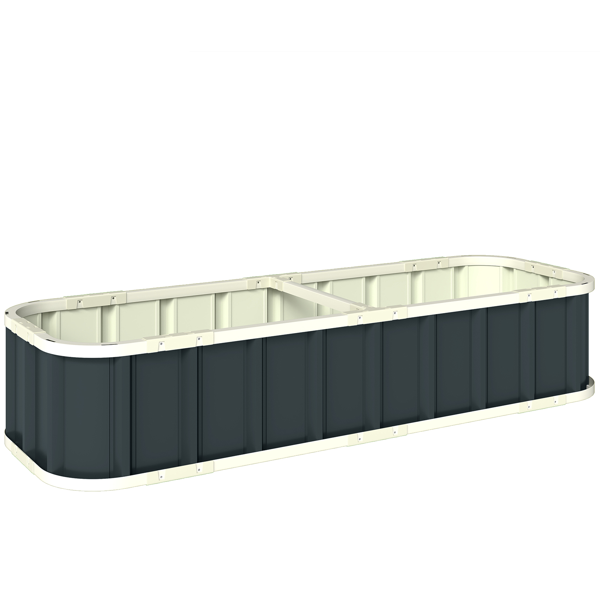 Outsunny Fioriera rialzata in acciaio galvanizzato, letto da giardino con guanti e bordi ripiegati, 165 x 52 x 31 cm, grigio scuro Aosom Italy