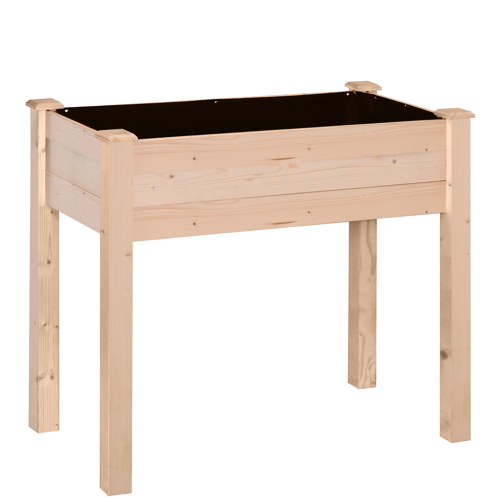 Outsunny Fioriera Rialzata in Legno, Orto Rialzato su Piedistallo, Fori di Drenaggio, Tessuto non tessuto, 86x46x76 legno naturale Aosom Italy