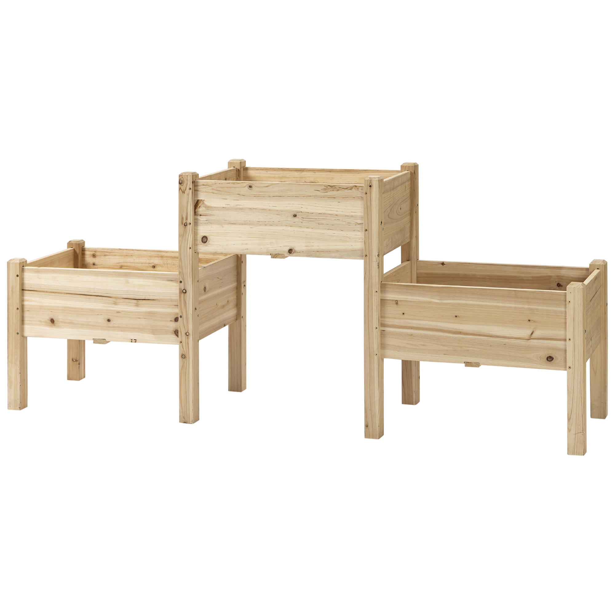 Outsunny Fioriera su Piedi quadrata Potager 2 livelli dim. 184L x 45l x 80H cm Inserti per l'irrigazione Legno di Abete pre-olio Outsunny Fioriera su Piedi quadrata Potager 2 livelli dim. 184L x 45l x 80H cm Inserti per l'irrigazione Legno di Abete pre-olio