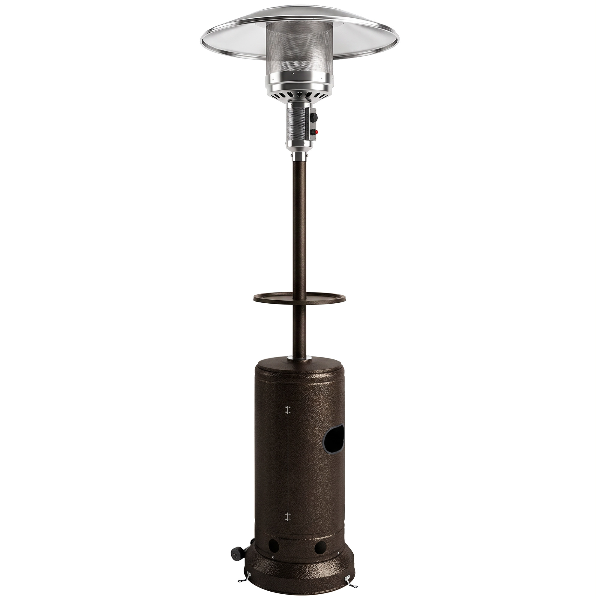 Outsunny Fungo Riscaldante a Gas 13kW, con Ruote e Tavolino, Marrone Aosom Italy Outsunny Fungo Riscaldante a Gas 13kW, con Ruote e Tavolino, Marrone Aosom Italy