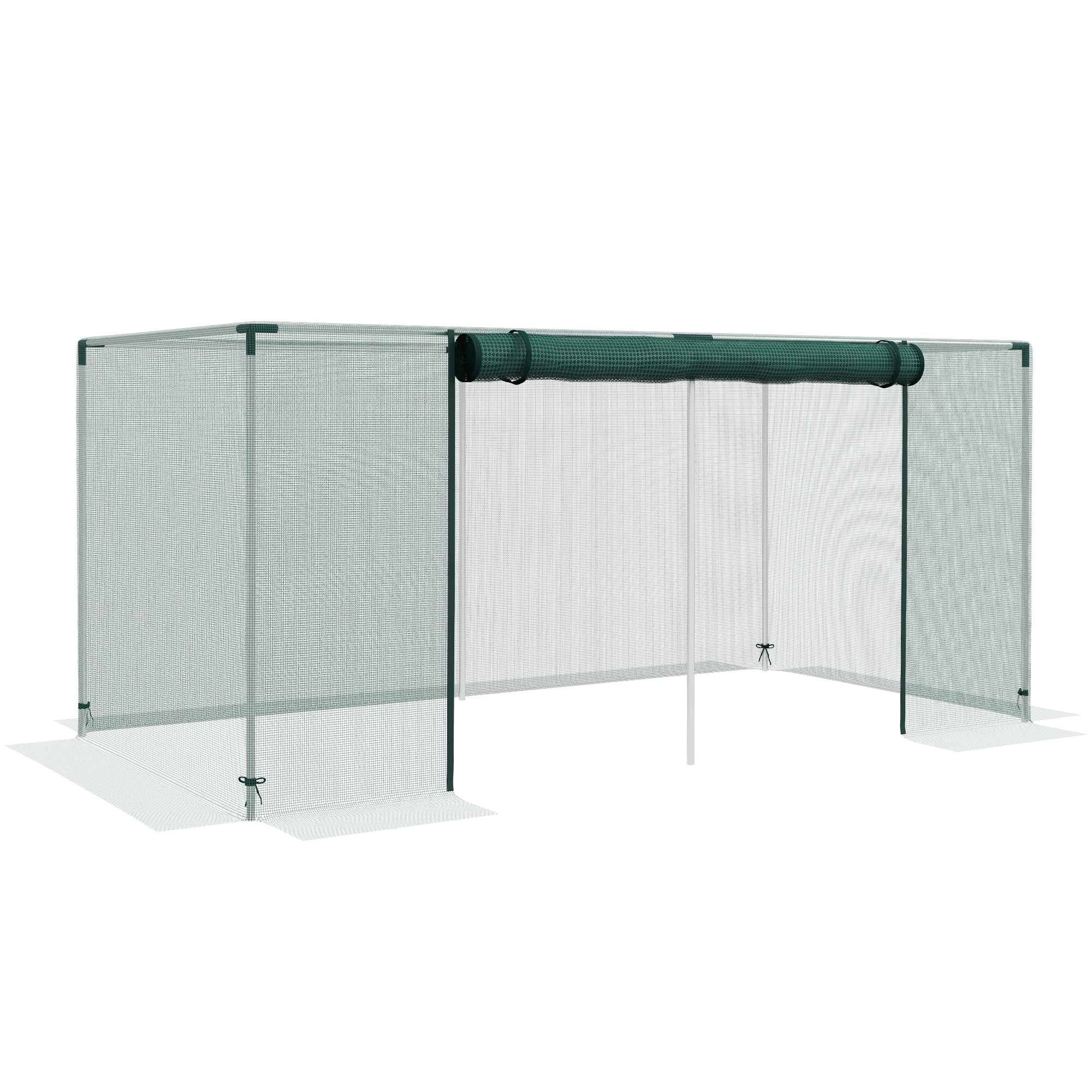 Outsunny Gabbia di protezione per piante con porta zippata, tubi in acciaio zincato, 240 x 120 x 110 cm, verde Aosom Italy